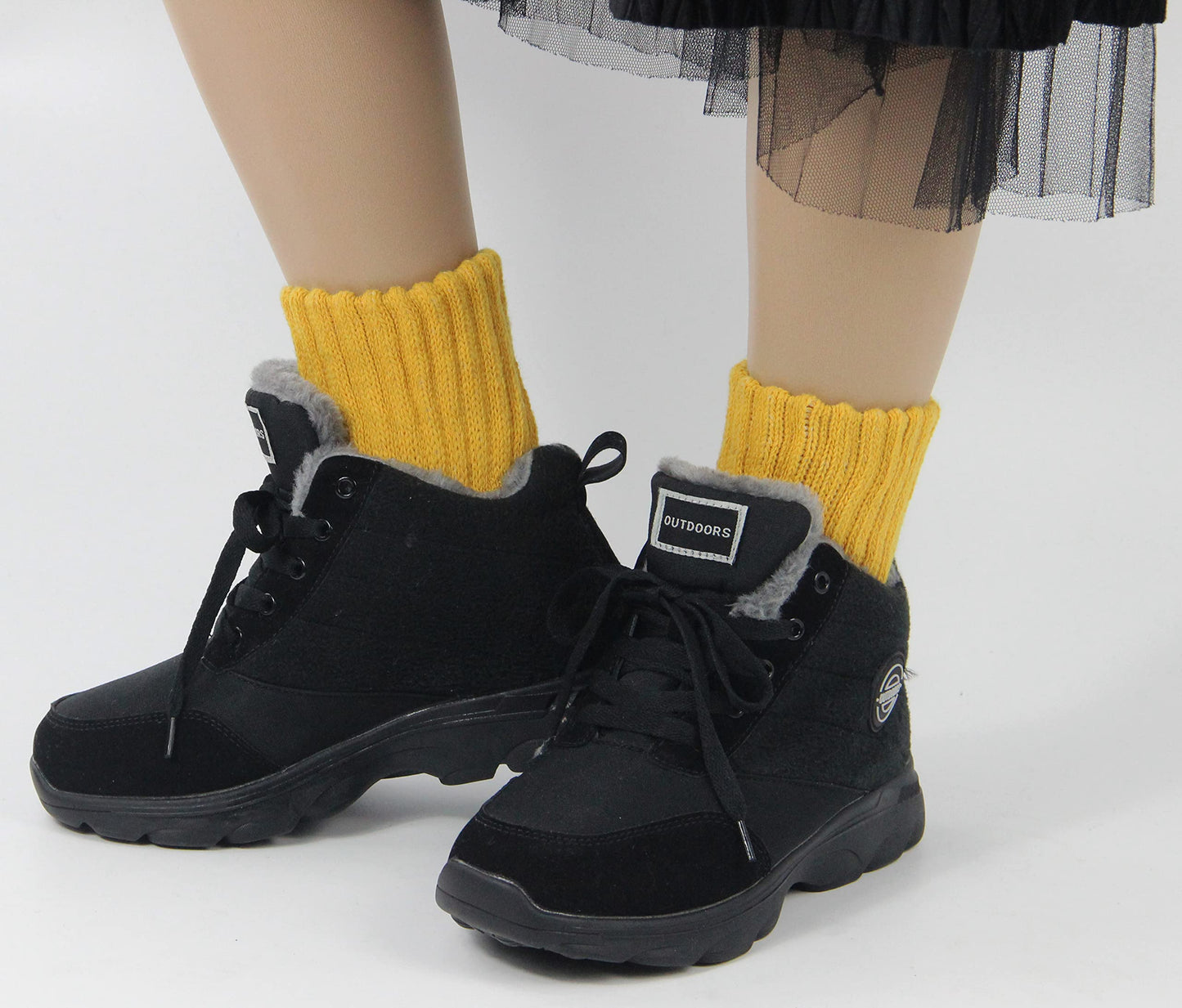 BomKinta Boot Socks for Women Winter Solid Thick Warm Socks Cozy Crew Socks Christmas Gift