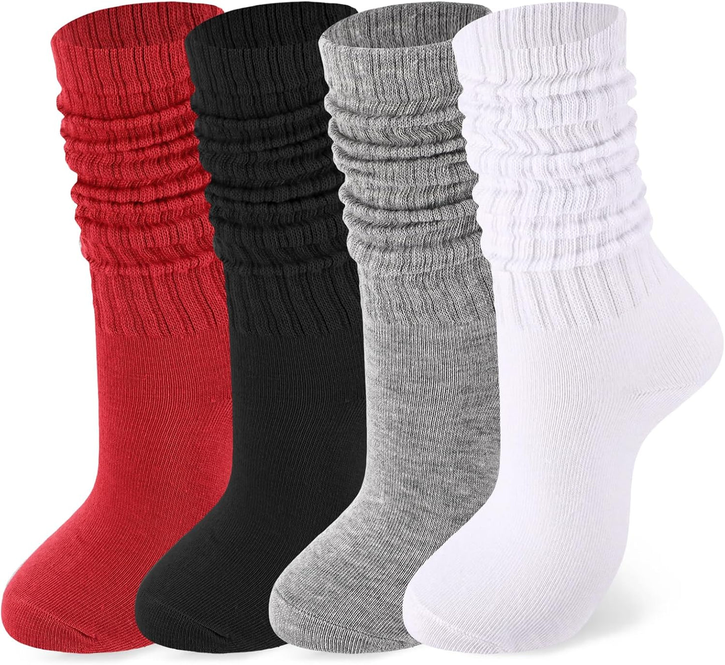 Jspupifip Slouch Socks for Women, Neon Sock 80s Breathable Stacked Scrunchy Socks Extra Long Knit Knee High Scrunch Sock