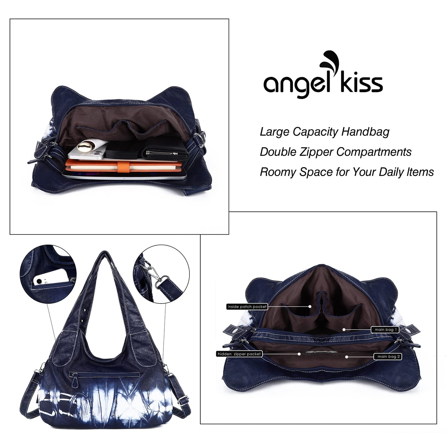 Angelkiss Hobo Purses and handbags for Women Satchel Handbag Women Purses Large Daily Shoulder Bags