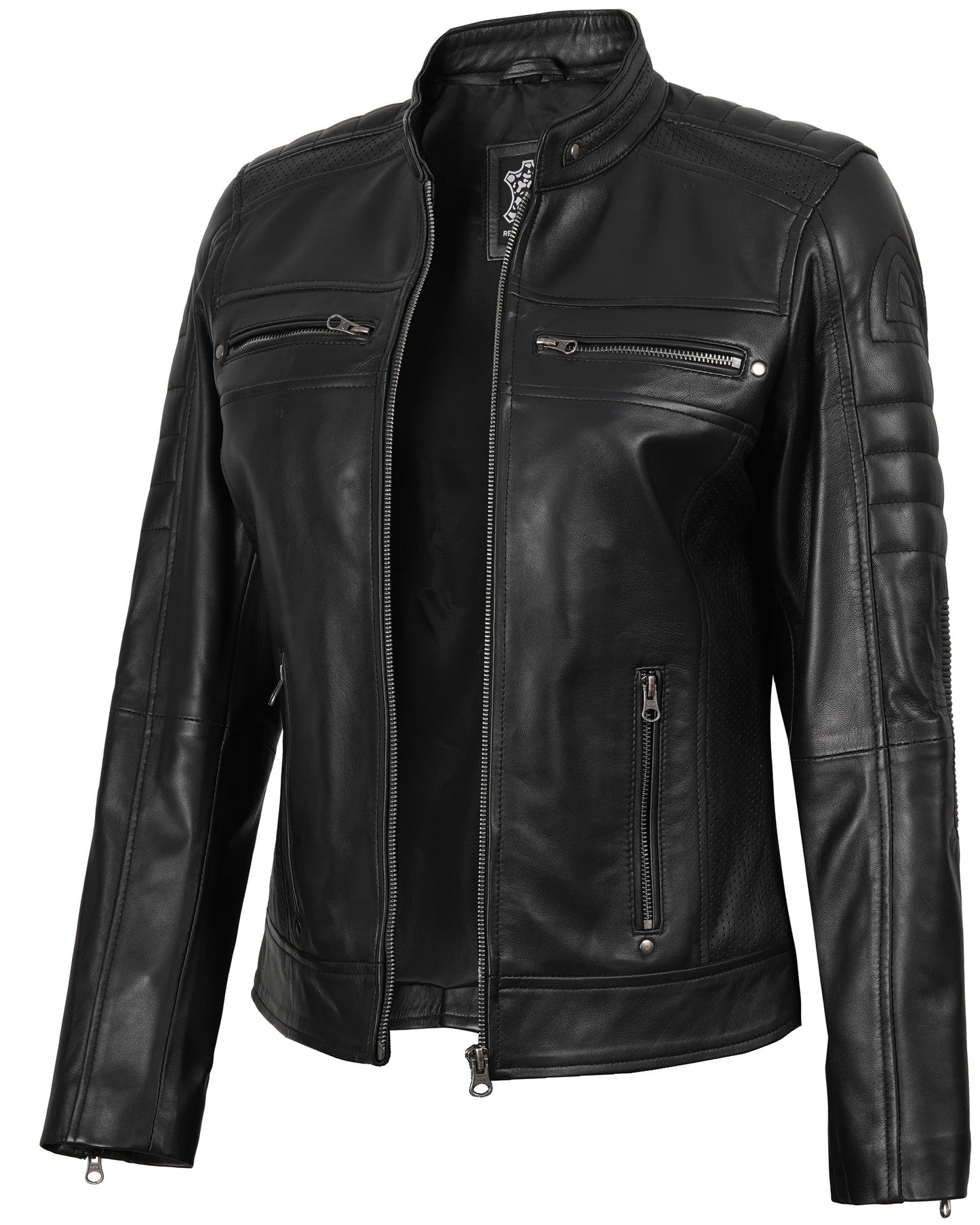 Decrum Leather Jacket Women - Stylish Casual Real Lambskin Leather Jackets for Women