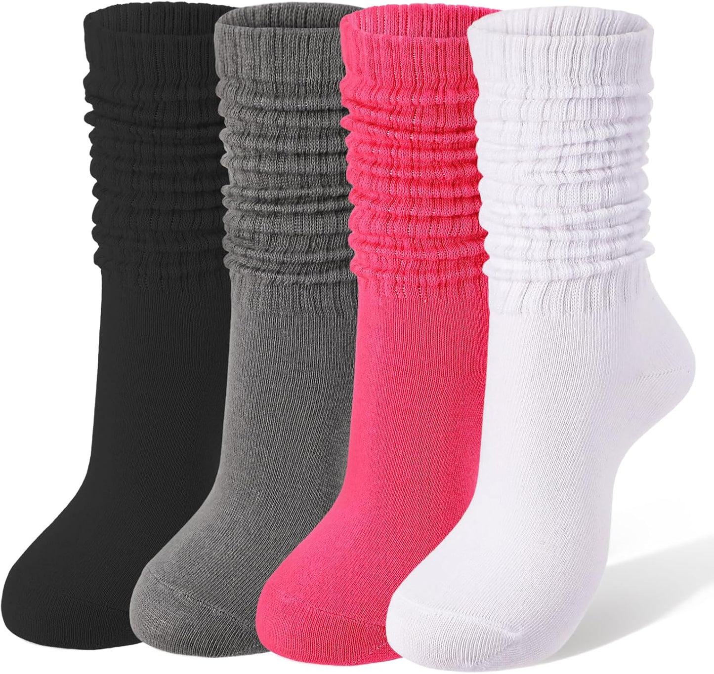 Jspupifip Slouch Socks for Women, Neon Sock 80s Breathable Stacked Scrunchy Socks Extra Long Knit Knee High Scrunch Sock