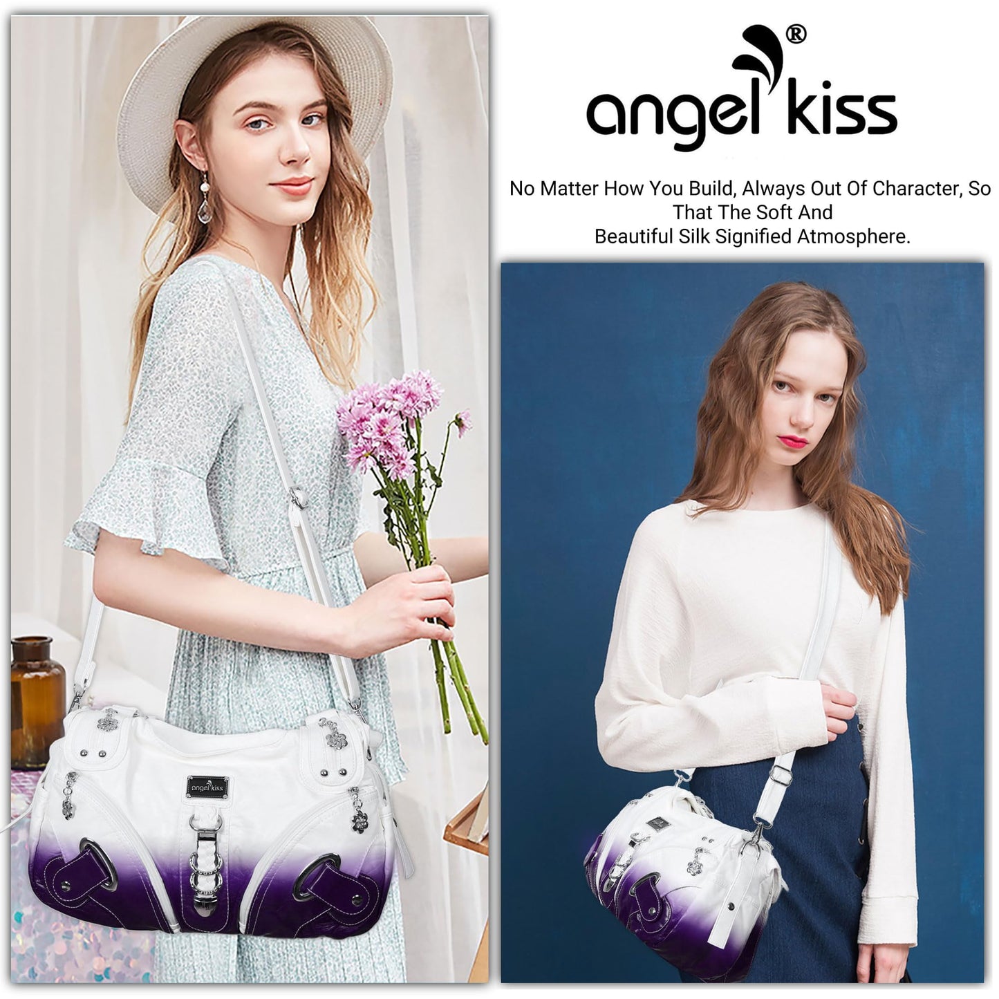 Angelkiss Hobo Purses and handbags for Women Satchel Handbag Women Purses Large Daily Shoulder Bags