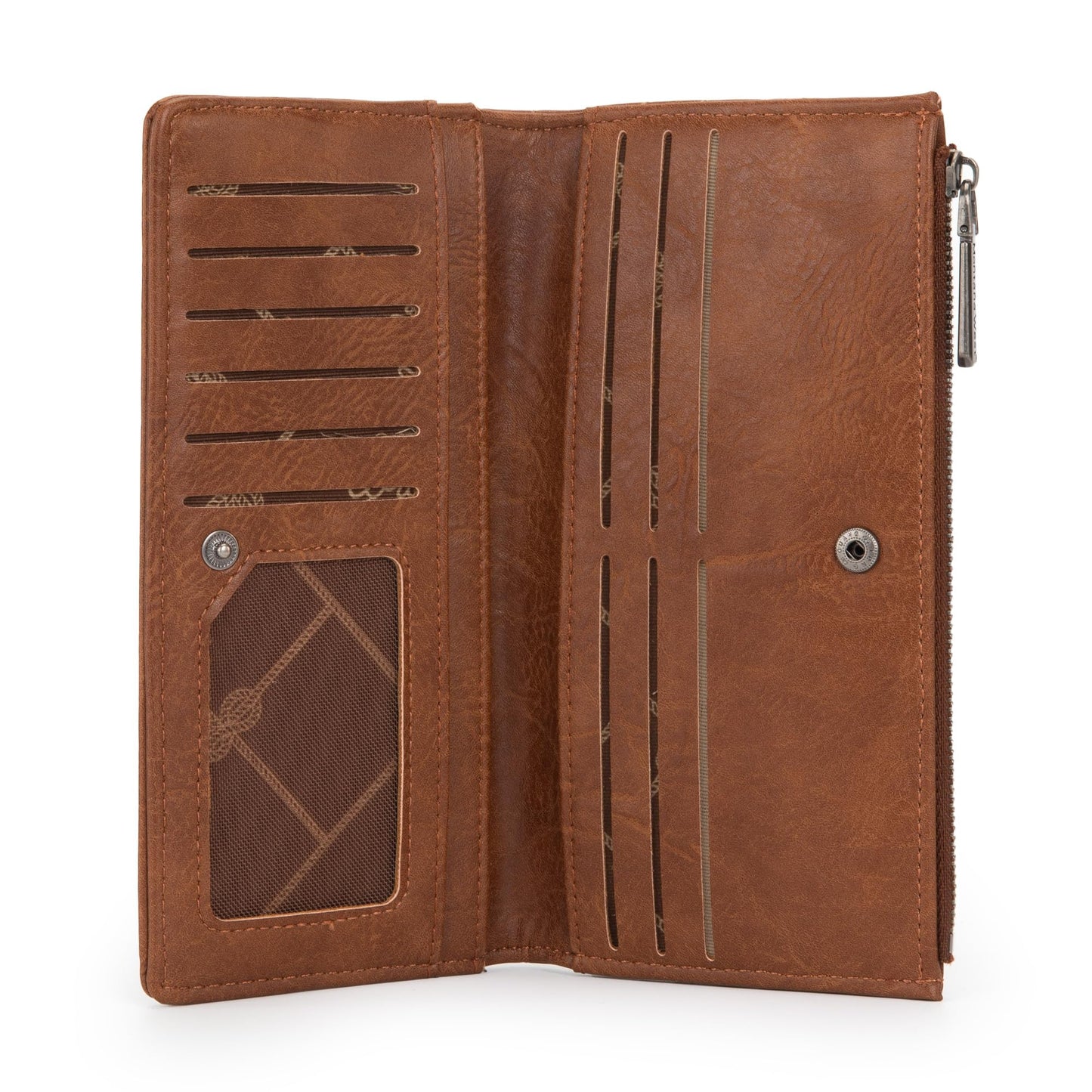 Wrangler Cow Print Wallets Womens Bifold Credit Card Wallet Women's Wallets, Card Cases & Money Organizers Brown Wallet for Women Ladies Female Cash Wallett with Smooth Zipper