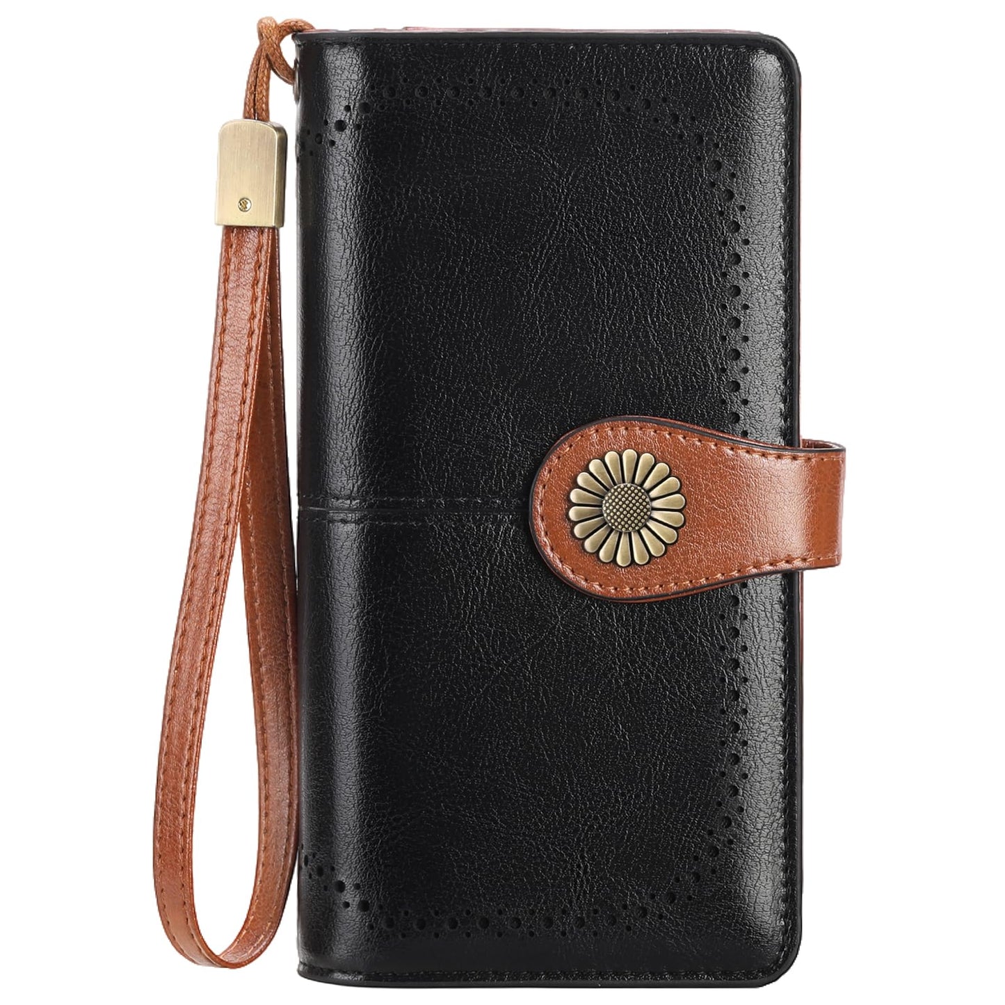 SENDEFN Wallets for Women Leather Credit Card Holder with RFID Blocking Large Capacity Wristlet