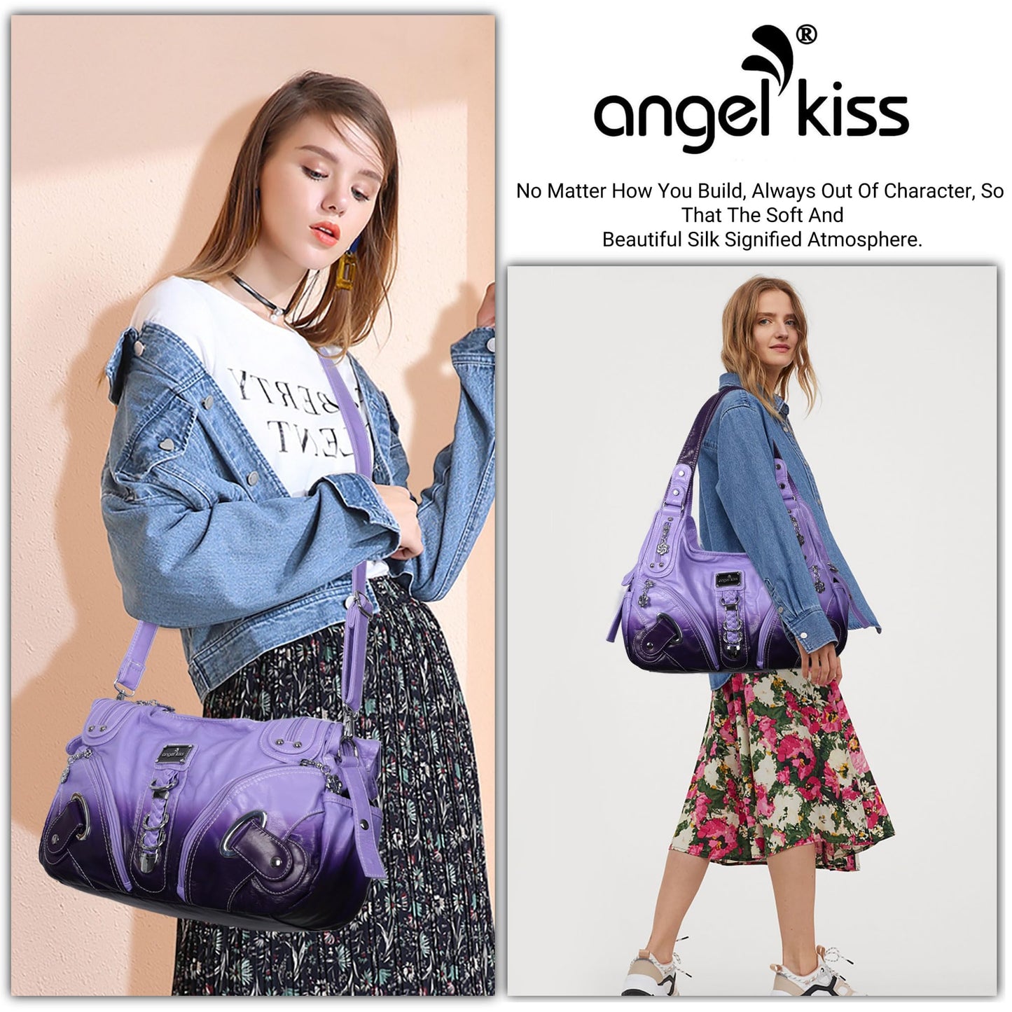 Angelkiss Hobo Purses and handbags for Women Satchel Handbag Women Purses Large Daily Shoulder Bags