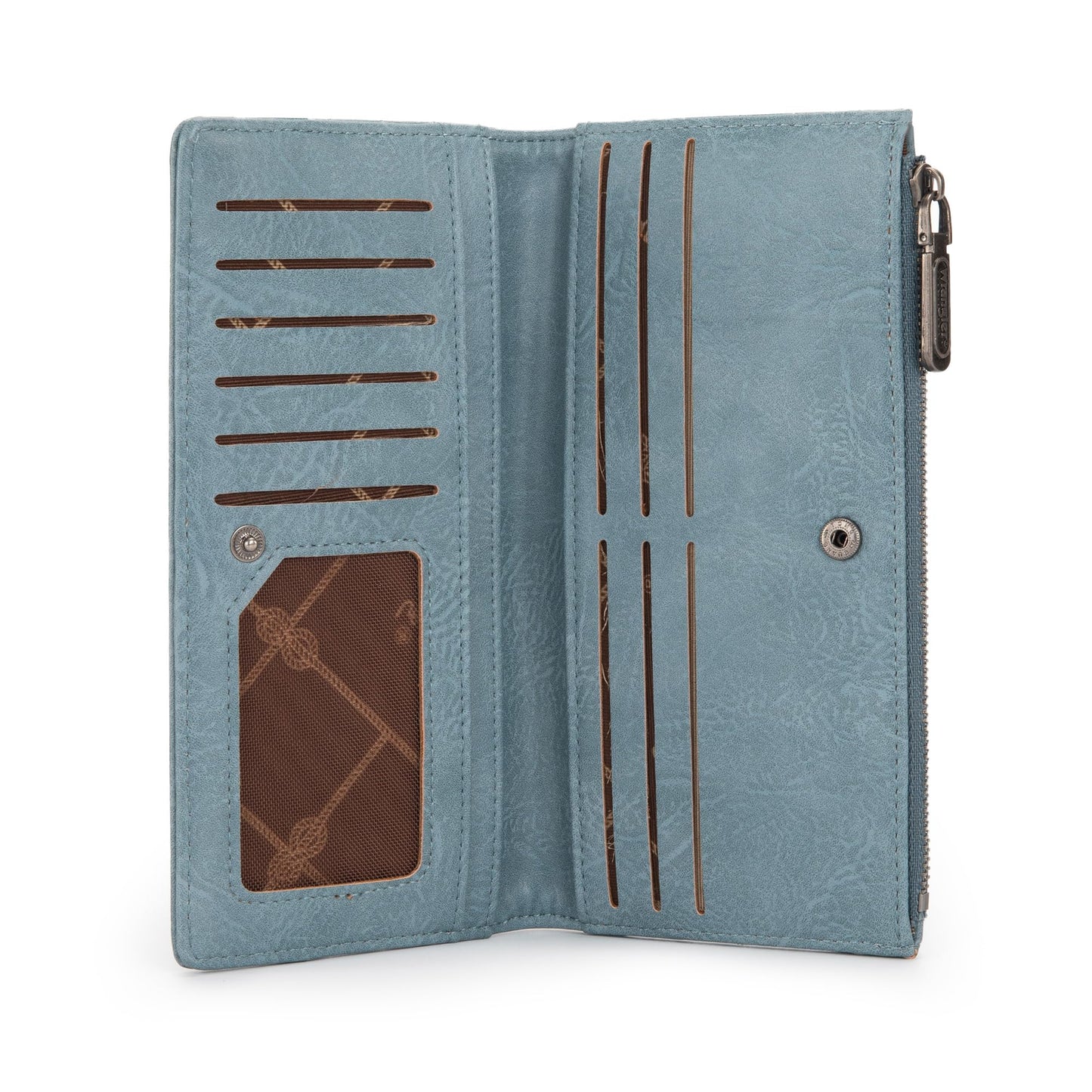 Wrangler Cow Print Wallets Womens Bifold Credit Card Wallet Women's Wallets, Card Cases & Money Organizers Brown Wallet for Women Ladies Female Cash Wallett with Smooth Zipper