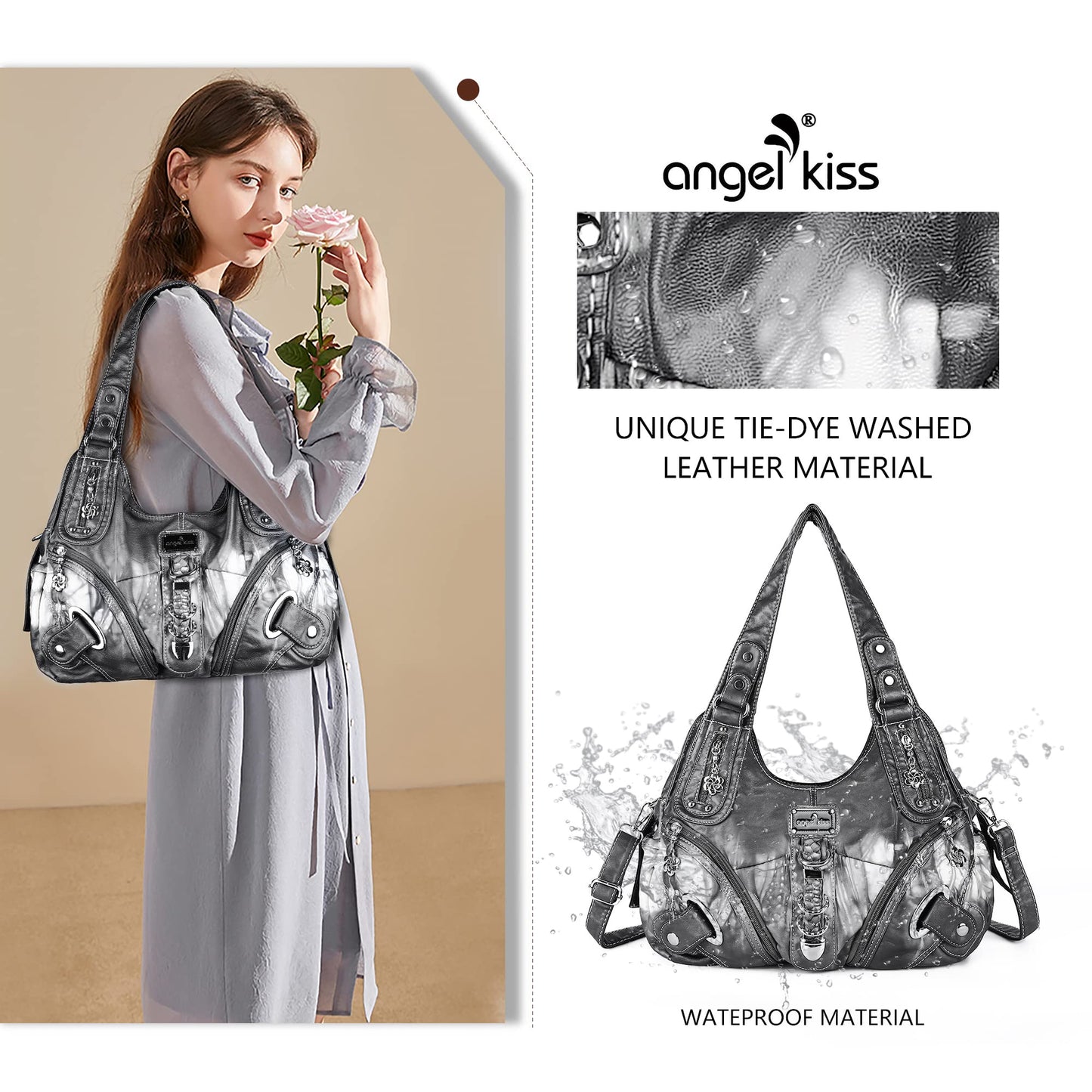 Angelkiss Hobo Purses and handbags for Women Satchel Handbag Women Purses Large Daily Shoulder Bags