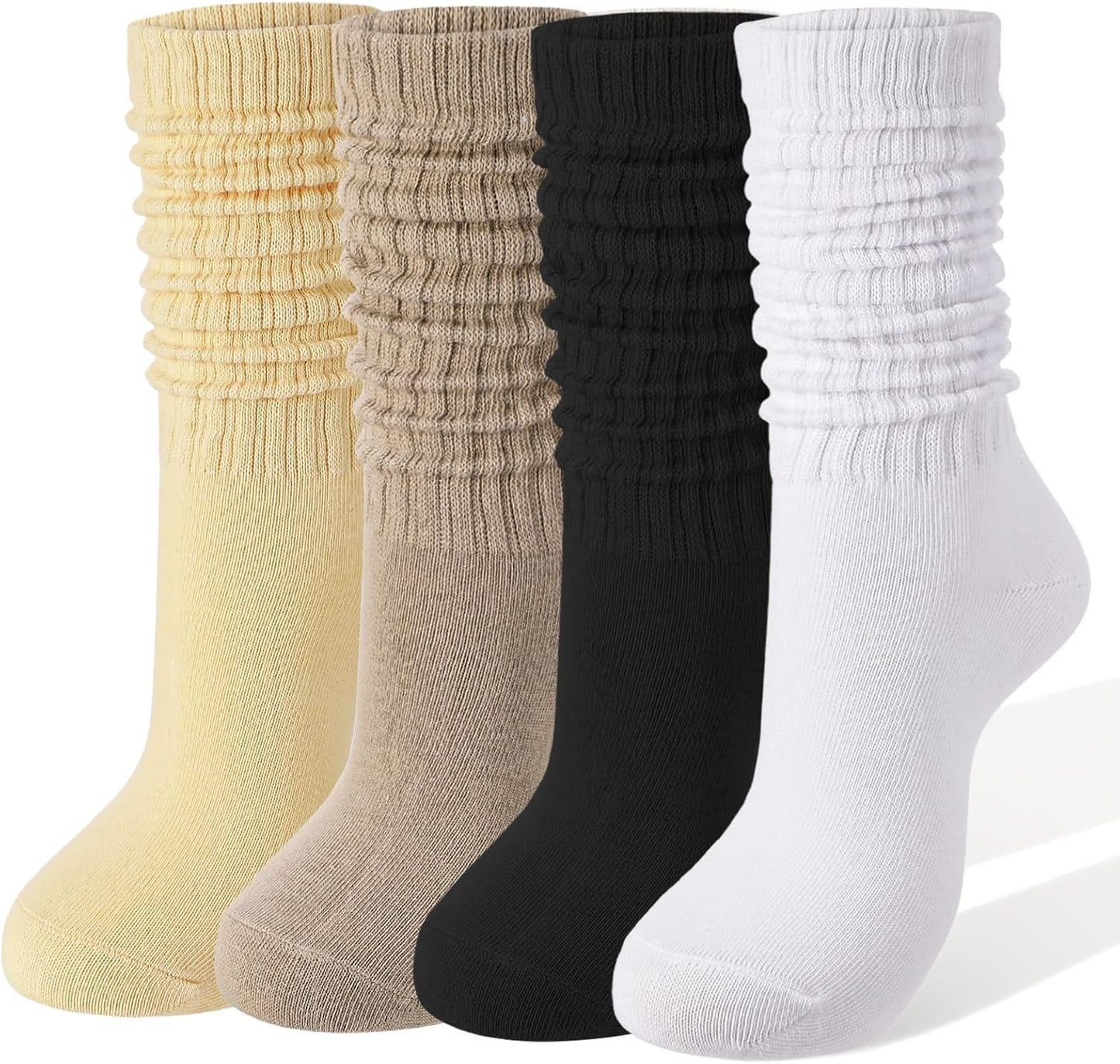 Jspupifip Slouch Socks for Women, Neon Sock 80s Breathable Stacked Scrunchy Socks Extra Long Knit Knee High Scrunch Sock