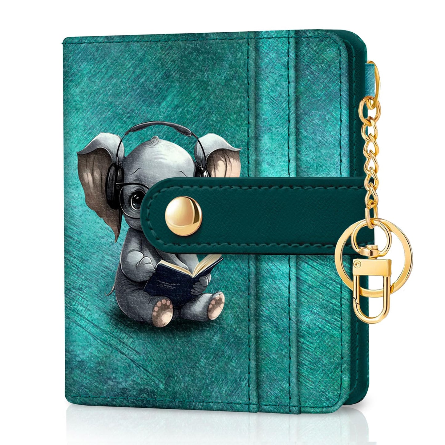 Black Cat Floral Rfid Women Wallet, Small Slim Thin Credit Card Wallet, PU Leather Bifold Cash Zipper Coin Pocket ID Window for Female Ladies Teen Girls Girly