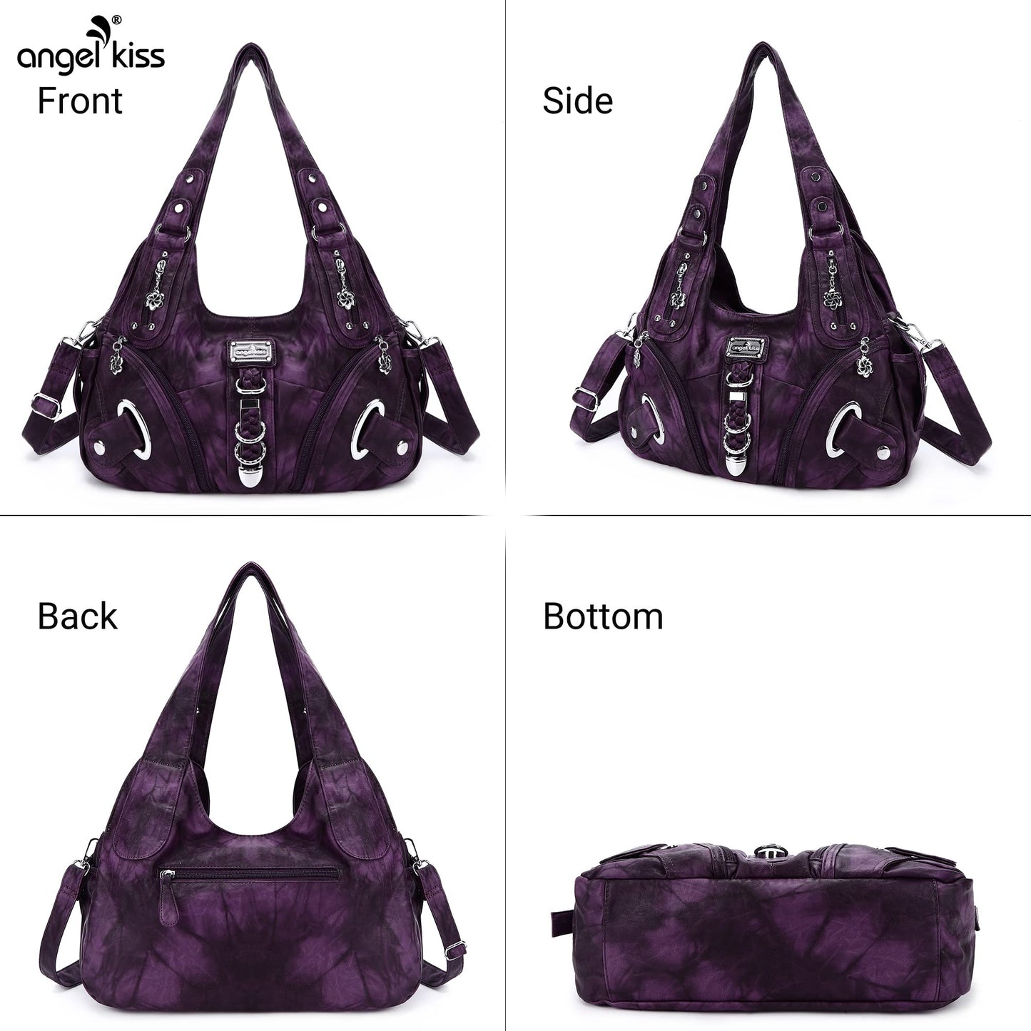Angelkiss Hobo Purses and handbags for Women Satchel Handbag Women Purses Large Daily Shoulder Bags