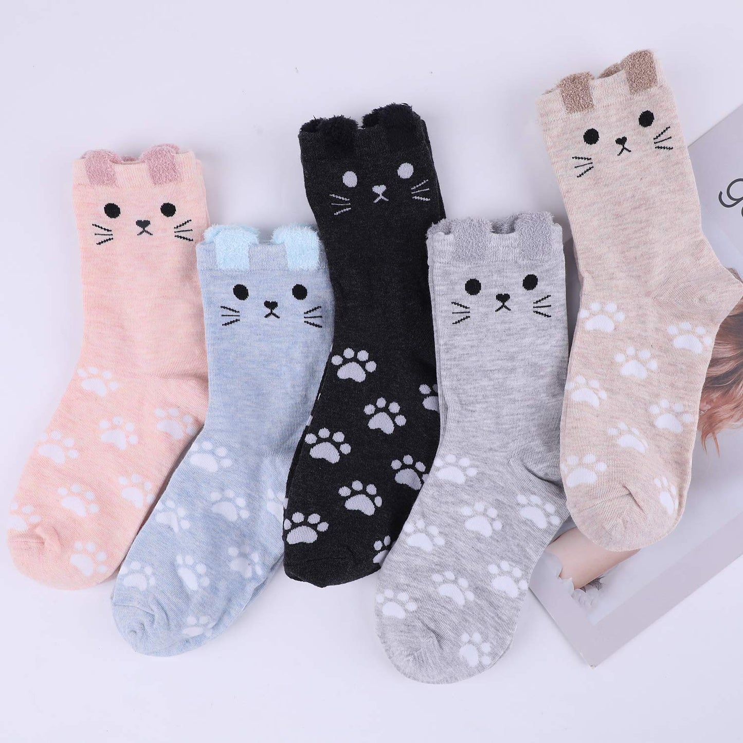 Jeasona Women's Cat Socks Cat Gifts Cute Animal Socks Dog Owl Gifts for Women