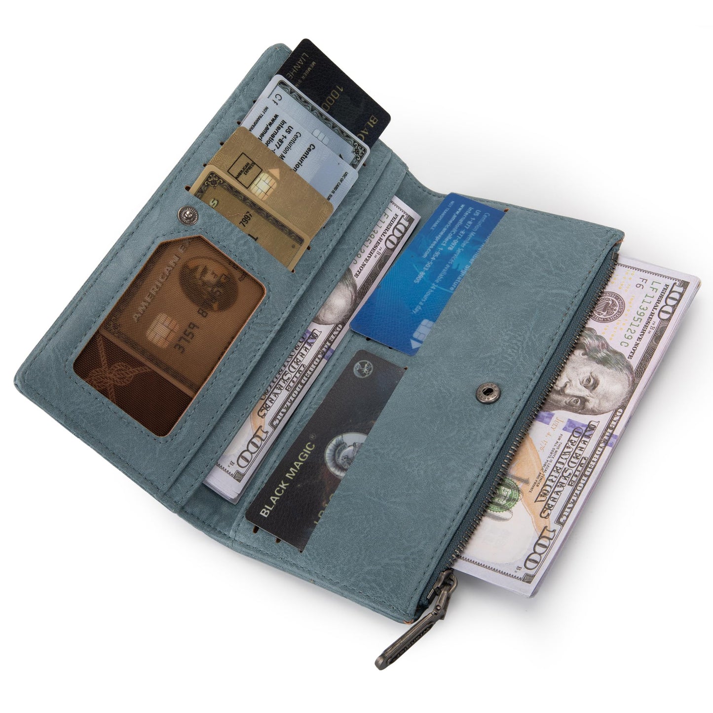 Wrangler Cow Print Wallets Womens Bifold Credit Card Wallet Women's Wallets, Card Cases & Money Organizers Brown Wallet for Women Ladies Female Cash Wallett with Smooth Zipper