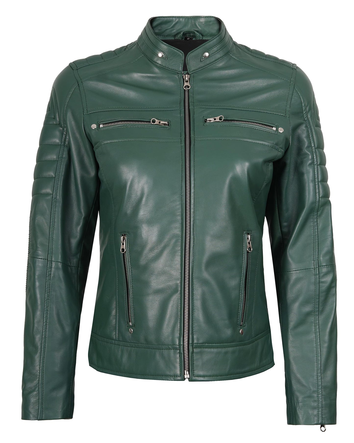 Decrum Leather Jacket Women - Stylish Casual Real Lambskin Leather Jackets for Women