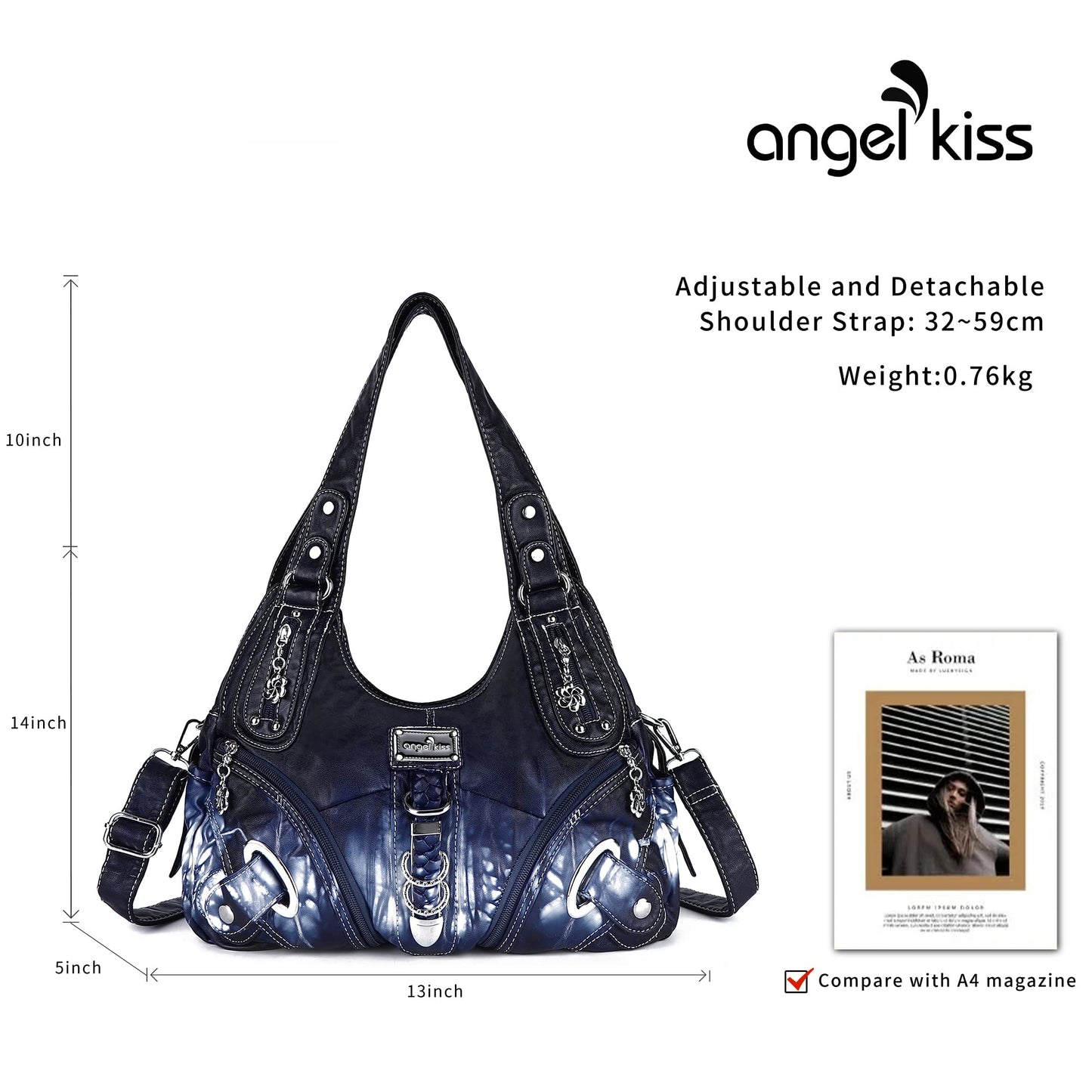 Angelkiss Hobo Purses and handbags for Women Satchel Handbag Women Purses Large Daily Shoulder Bags