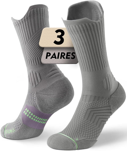 Womens Coolmax Bamboo Viscose Compression Running Crew Socks, Moisture-Wicking Anti-Blister Hiking&Gym Athletic