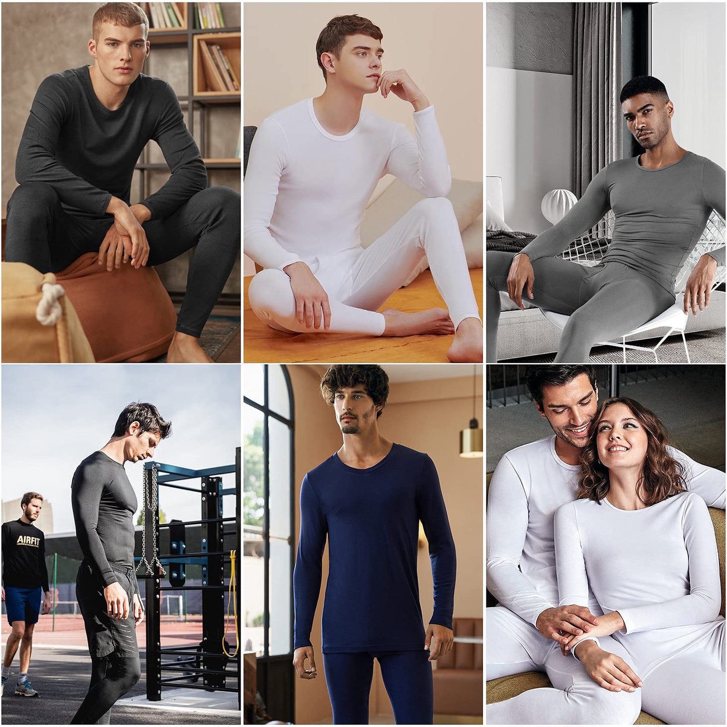 WEERTI Thermal Underwear for Men Long Johns with Fleece Lined Base Layer Men Cold Weather Top Bottom