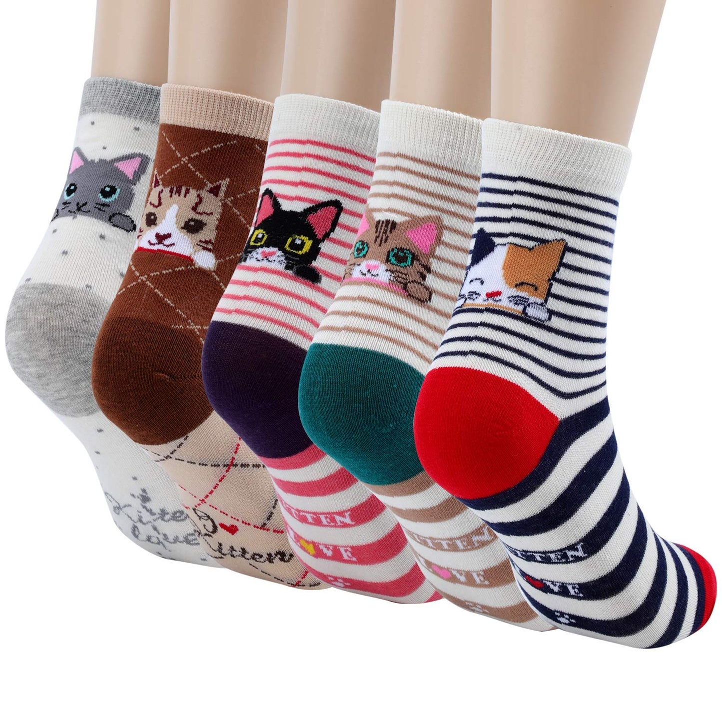 Jeasona Women's Cat Socks Cat Gifts Cute Animal Socks Dog Owl Gifts for Women