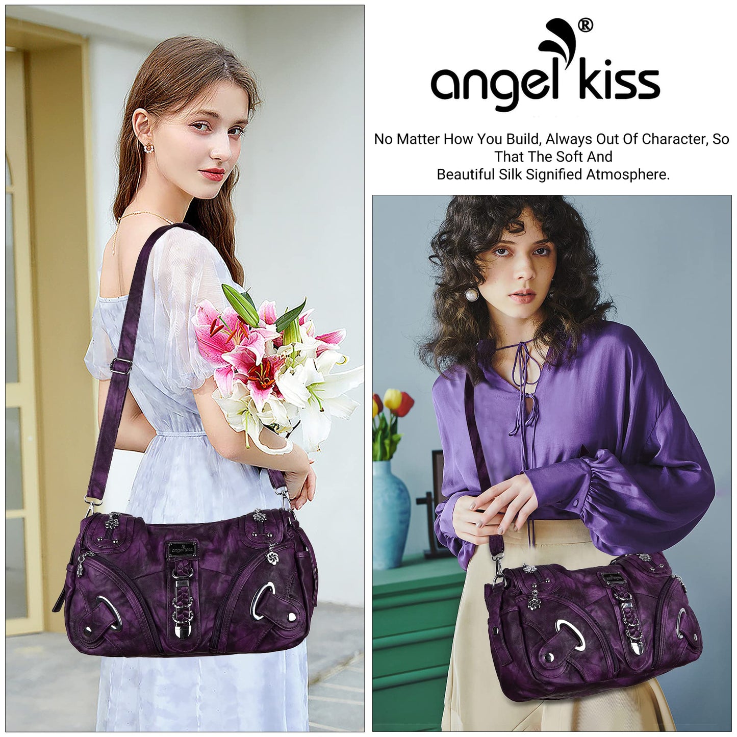 Angelkiss Hobo Purses and handbags for Women Satchel Handbag Women Purses Large Daily Shoulder Bags