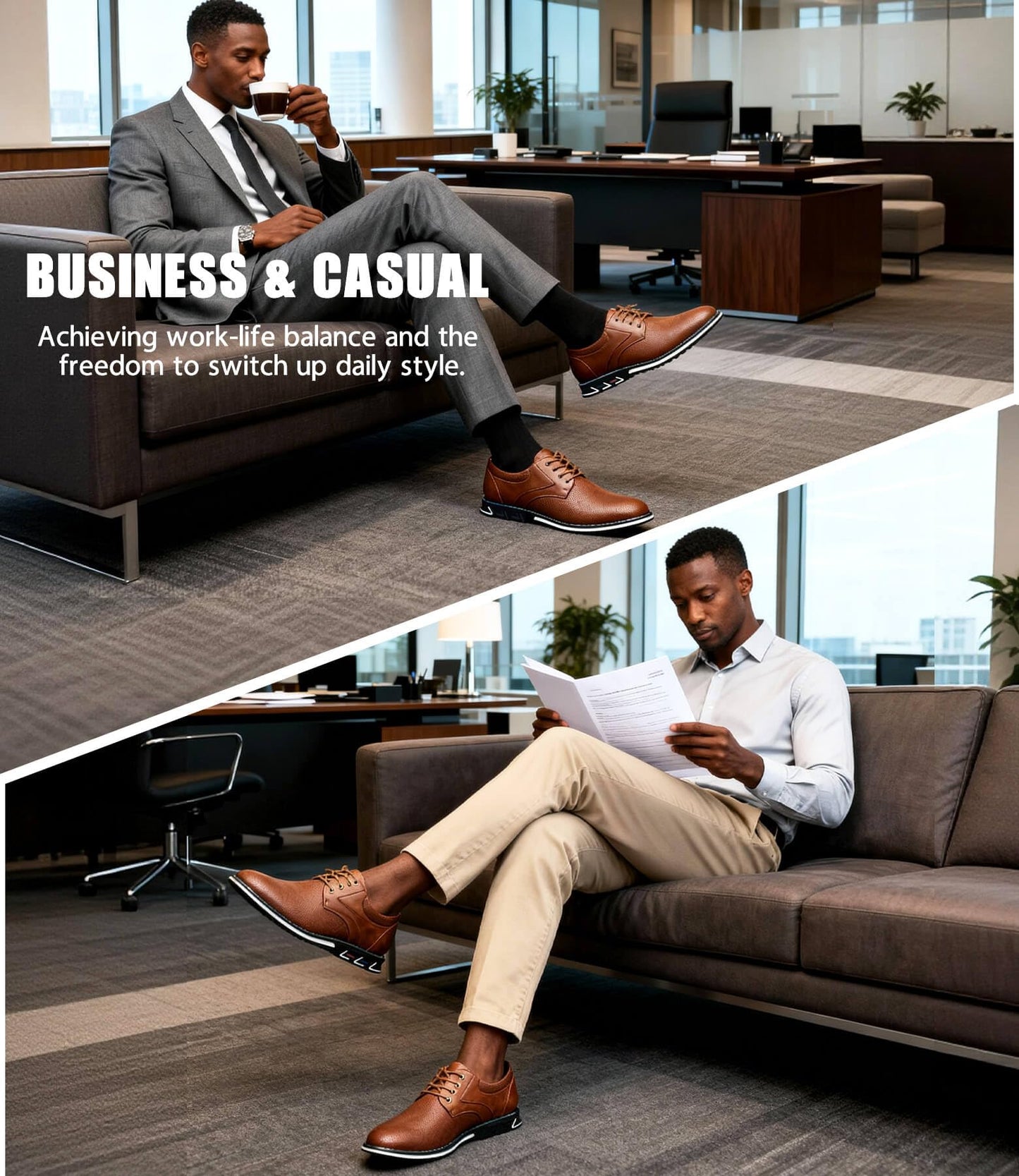 Men's Casual Dress Shoes Comfort, Fashion Dress Sneakers Men, Superior Soft Leather Mens Oxford Business Casual Shoe