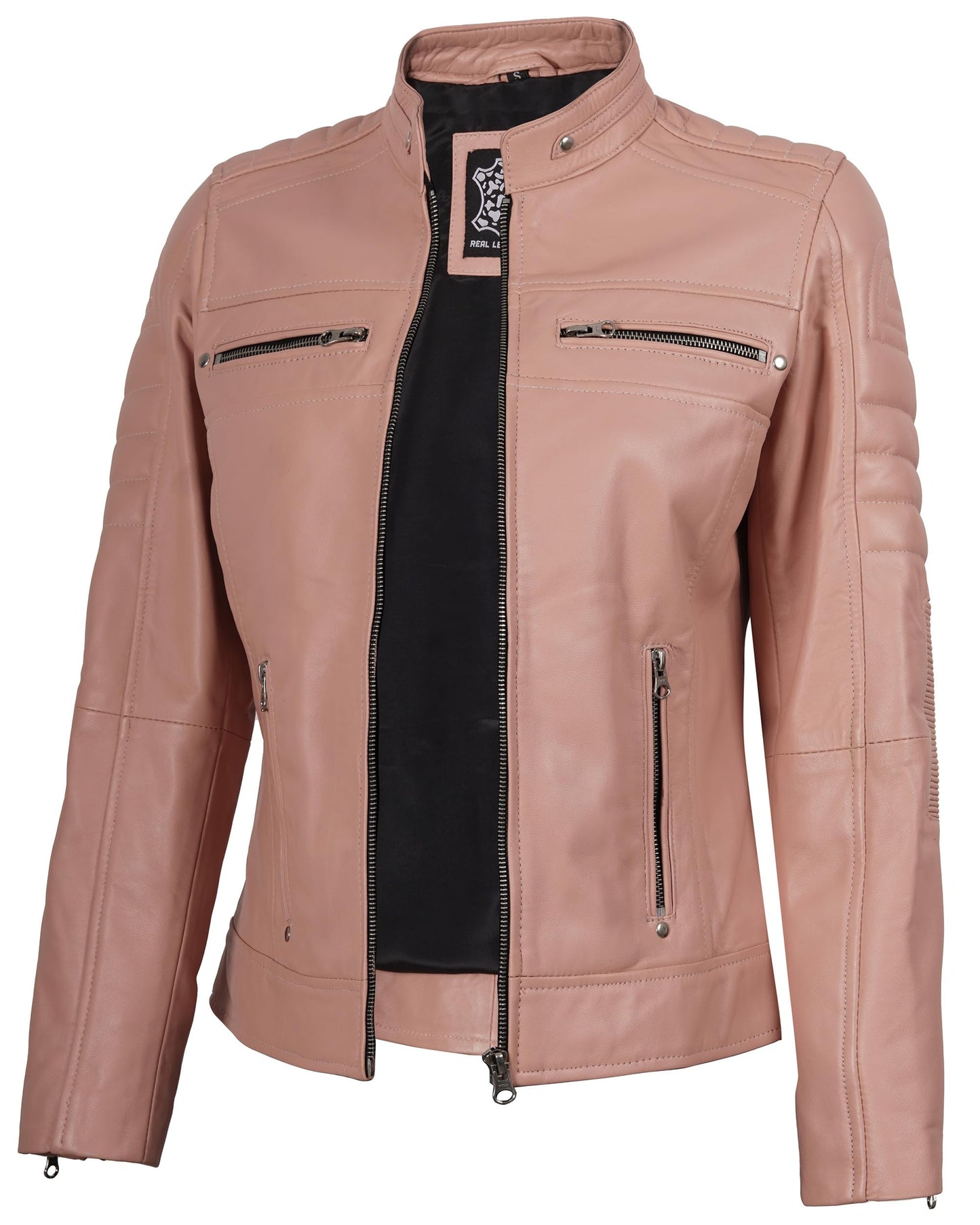 Decrum Leather Jacket Women - Stylish Casual Real Lambskin Leather Jackets for Women