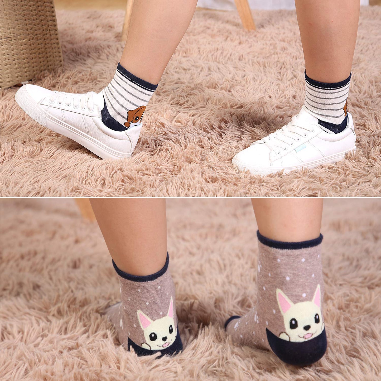 Jeasona Women's Cat Socks Cat Gifts Cute Animal Socks Dog Owl Gifts for Women