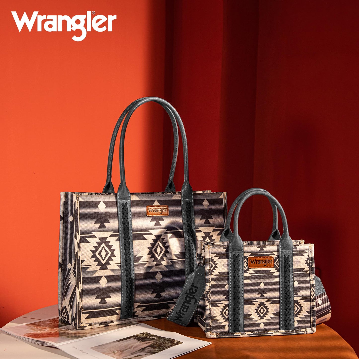 Wrangler Aztec Tote Bag for Women Boho Shoulder Purses and Handbags