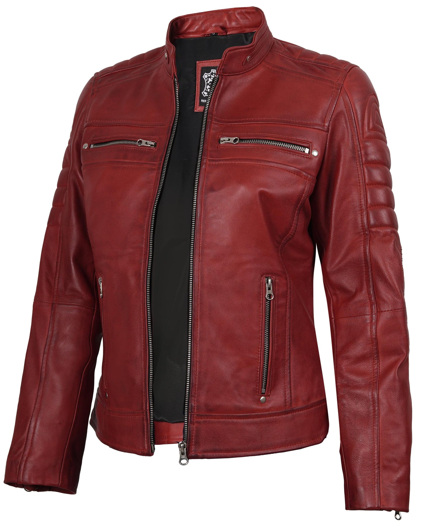 Decrum Leather Jacket Women - Stylish Casual Real Lambskin Leather Jackets for Women