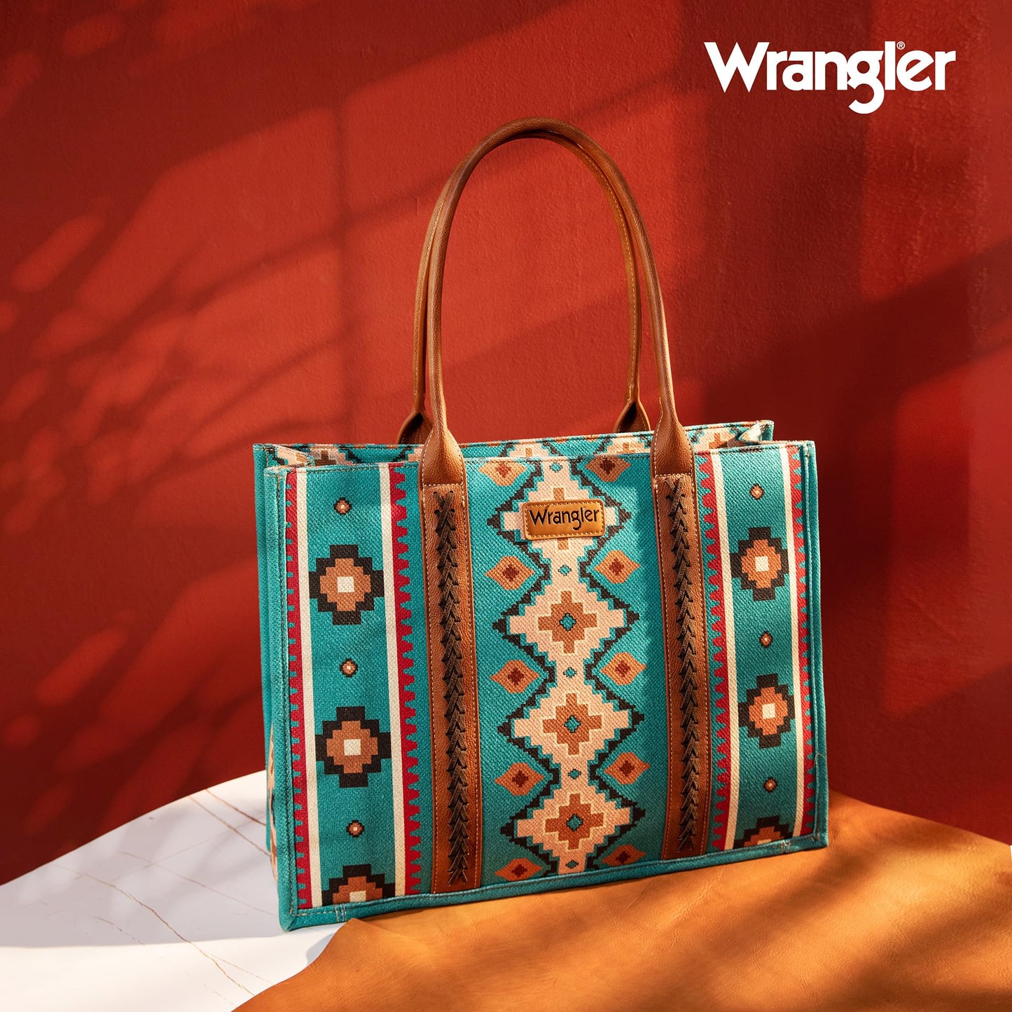 Wrangler Aztec Tote Bag for Women Boho Shoulder Purses and Handbags