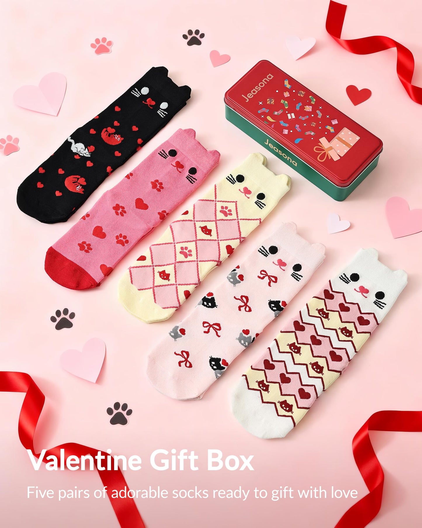 Jeasona Women's Cat Socks Cat Gifts Cute Animal Socks Dog Owl Gifts for Women