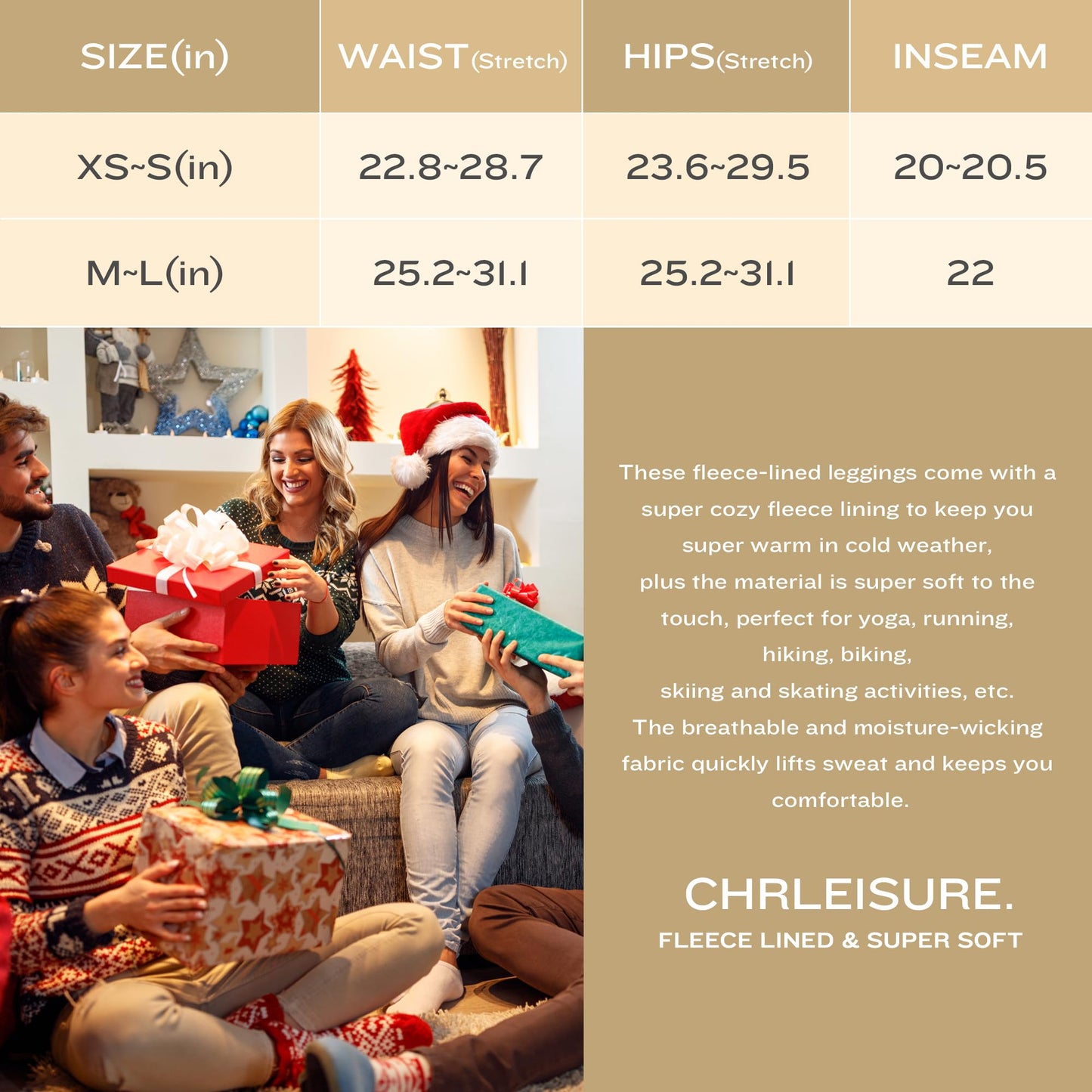 CHRLEISURE Women's Fleece Lined Tights - Fake Sheer Warm Pantyhose Thick Winter Leggings