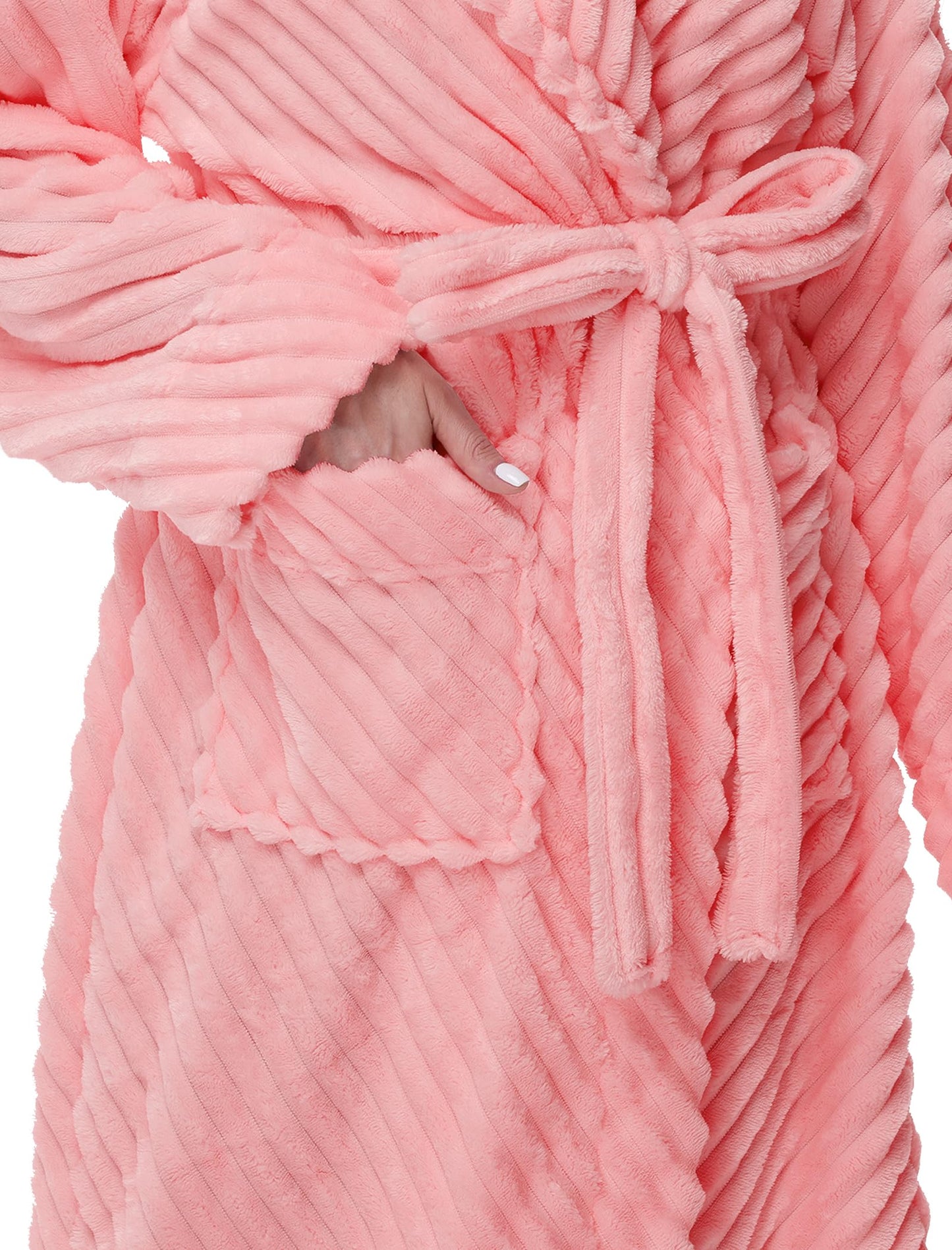 Yurhap Premium Robes for Women - Super Soft Cozy Fleece Womens Robe Plush Long Bathrobe