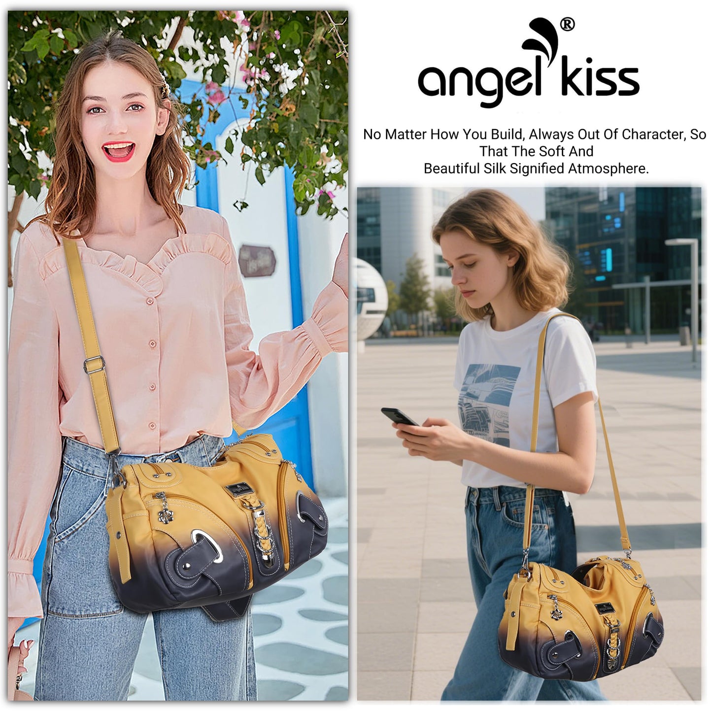 Angelkiss Hobo Purses and handbags for Women Satchel Handbag Women Purses Large Daily Shoulder Bags