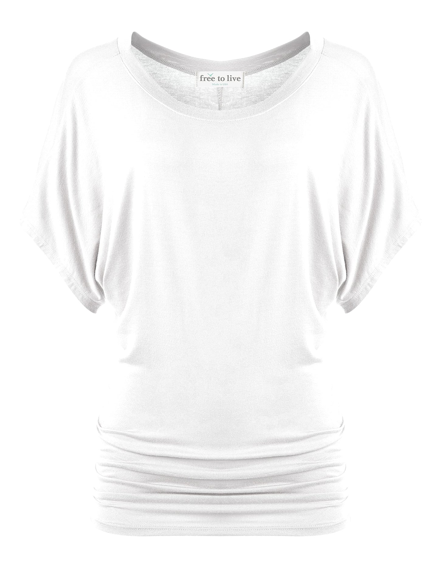 Free to Live 3 Pack Dolman Sleeve Tunic Dressy Business Casual Tops for Women Short Sleeve Shirts Work Outfits Travel Clothes