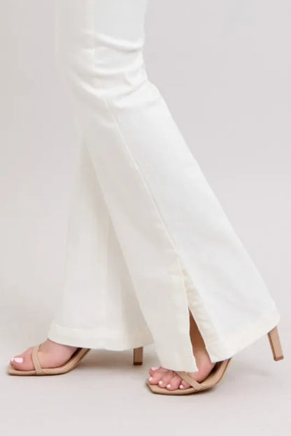 Judy Blue Full Size High Waist Side Slit Slim Bootcut Jeans Plus Size WHT / 14W WHT / 11(30) WHT / 0(24) WHT / 14W-WHT / 11(30)-WHT / 0(24)-WHT / 1(25)-WHT / 3(26)-WHT / 5(27)-WHT / 7(28)-WHT / 9(29)-WHT / 13(31)-WHT / 15(32)-WHT / 16W-WHT / 18W-WHT / 20W-WHT / 22W-WHT / 24W-