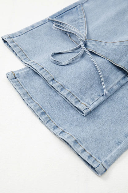 Bowknot Decor Cargo Jeans Light Blue / 6 Light Blue / 8 Light Blue / 10 Light Blue / 6-Light Blue / 8-Light Blue / 10-Light Blue / 12-Light Blue / 14-Light Blue / 16-