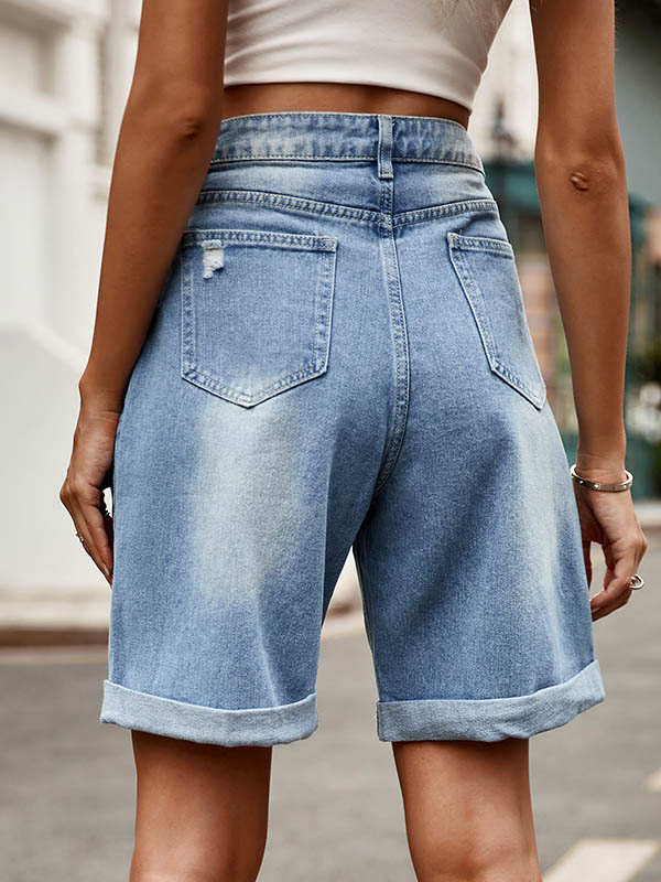 Chic High-Waisted Loose Jean Shorts with Buttoned Pockets GRAY / S GRAY / M GRAY / L GRAY / S-GRAY / M-GRAY / L-GRAY / XL-GRAY / 2XL-DEEP BLUE / S-DEEP BLUE / M-DEEP BLUE / L-DEEP BLUE / XL-DEEP BLUE / 2XL-LIGHT BLUE / S-LIGHT BLUE / M-LIGHT BLUE / L-LIGHT BLUE / XL-LIGHT BLUE / 2XL-