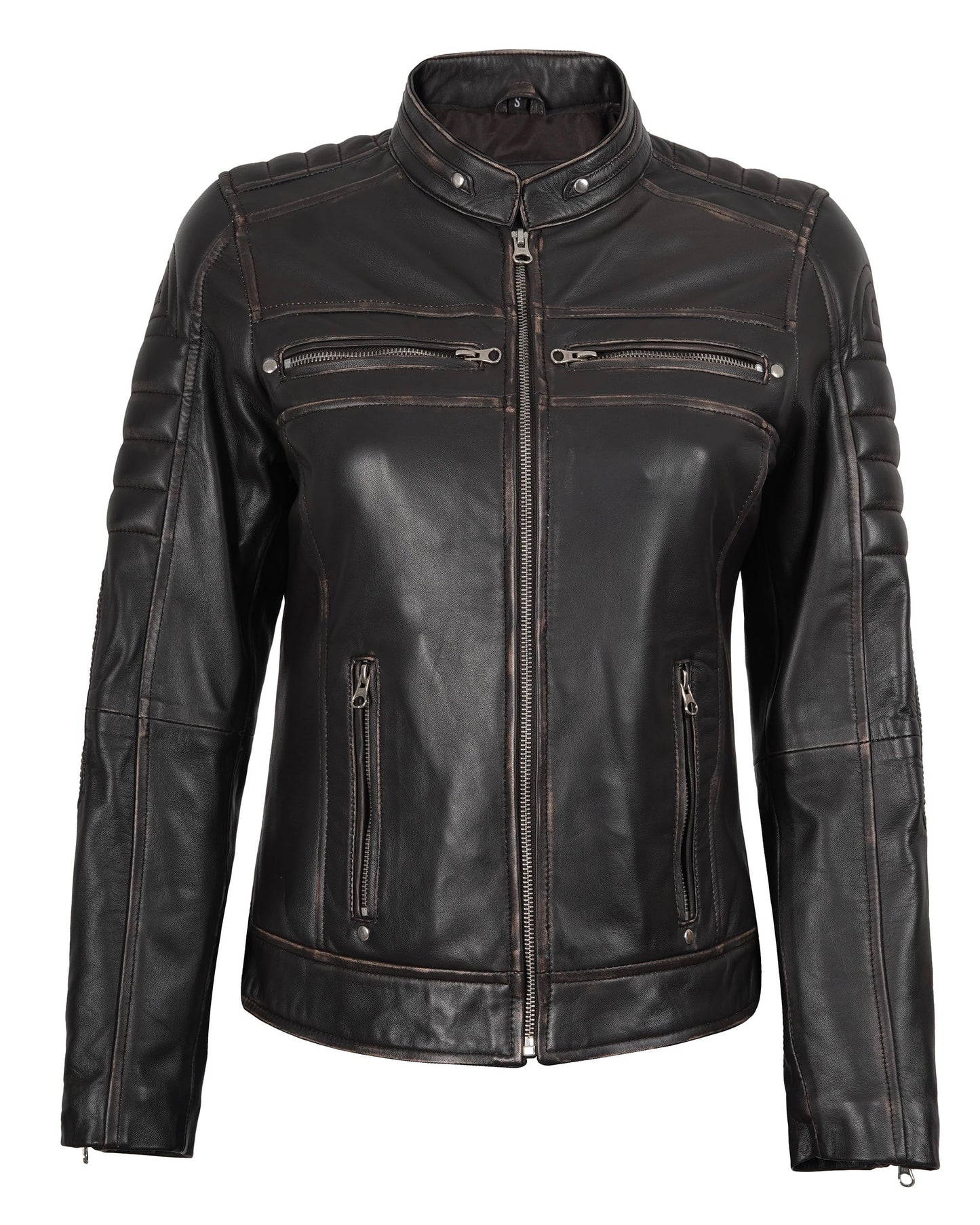 Decrum Leather Jacket Women - Stylish Casual Real Lambskin Leather Jackets for Women