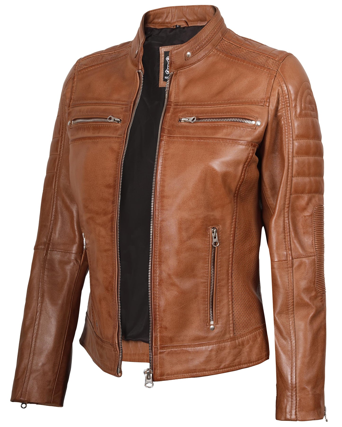 Decrum Leather Jacket Women - Stylish Casual Real Lambskin Leather Jackets for Women