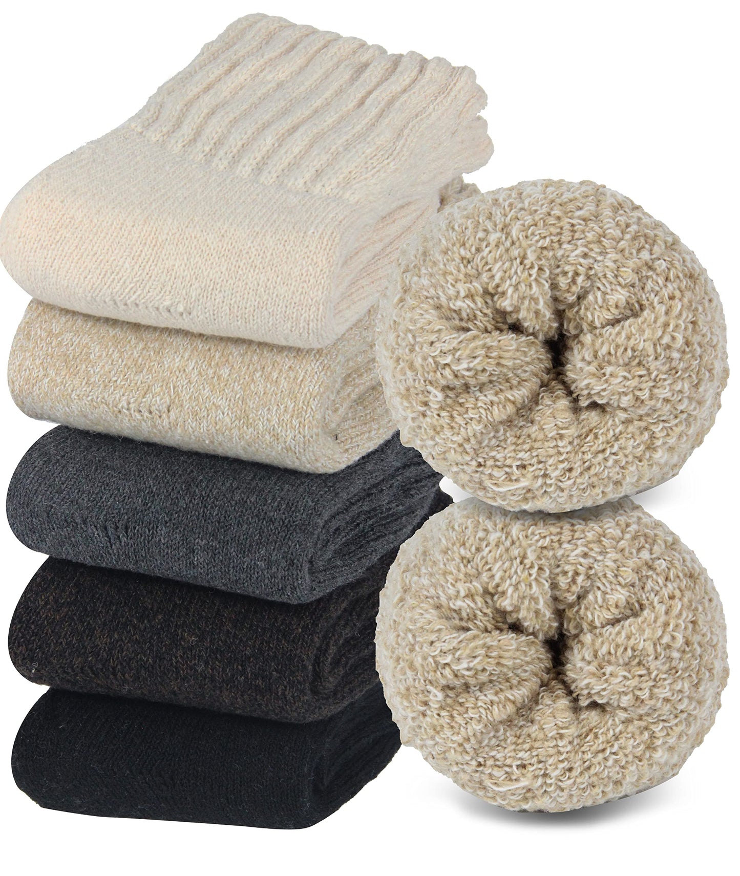 BomKinta Boot Socks for Women Winter Solid Thick Warm Socks Cozy Crew Socks Christmas Gift