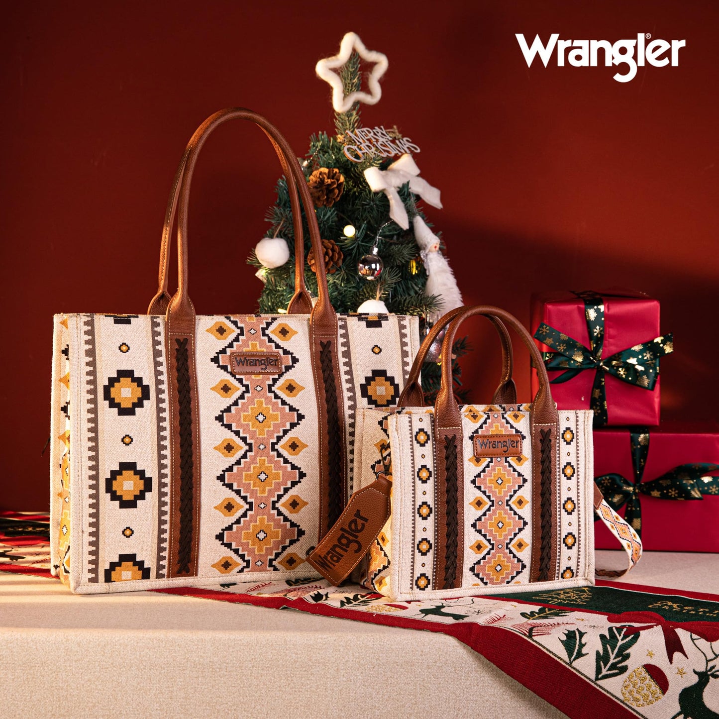 Wrangler Aztec Tote Bag for Women Boho Shoulder Purses and Handbags