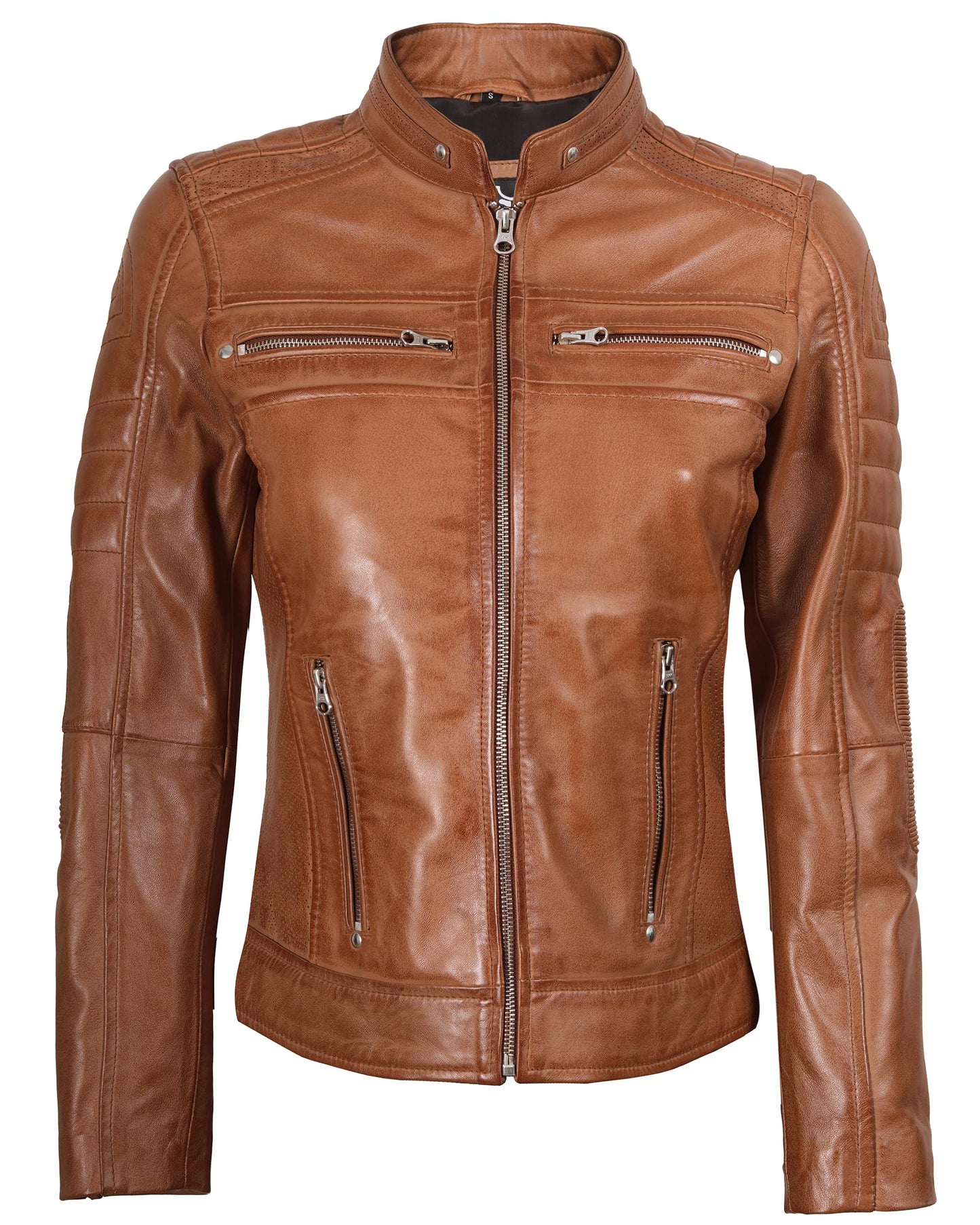 Decrum Leather Jacket Women - Stylish Casual Real Lambskin Leather Jackets for Women