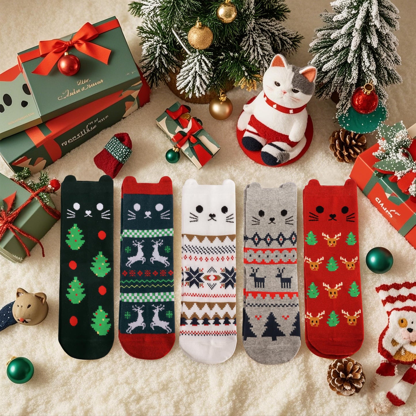 Jeasona Women's Cat Socks Cat Gifts Cute Animal Socks Dog Owl Gifts for Women