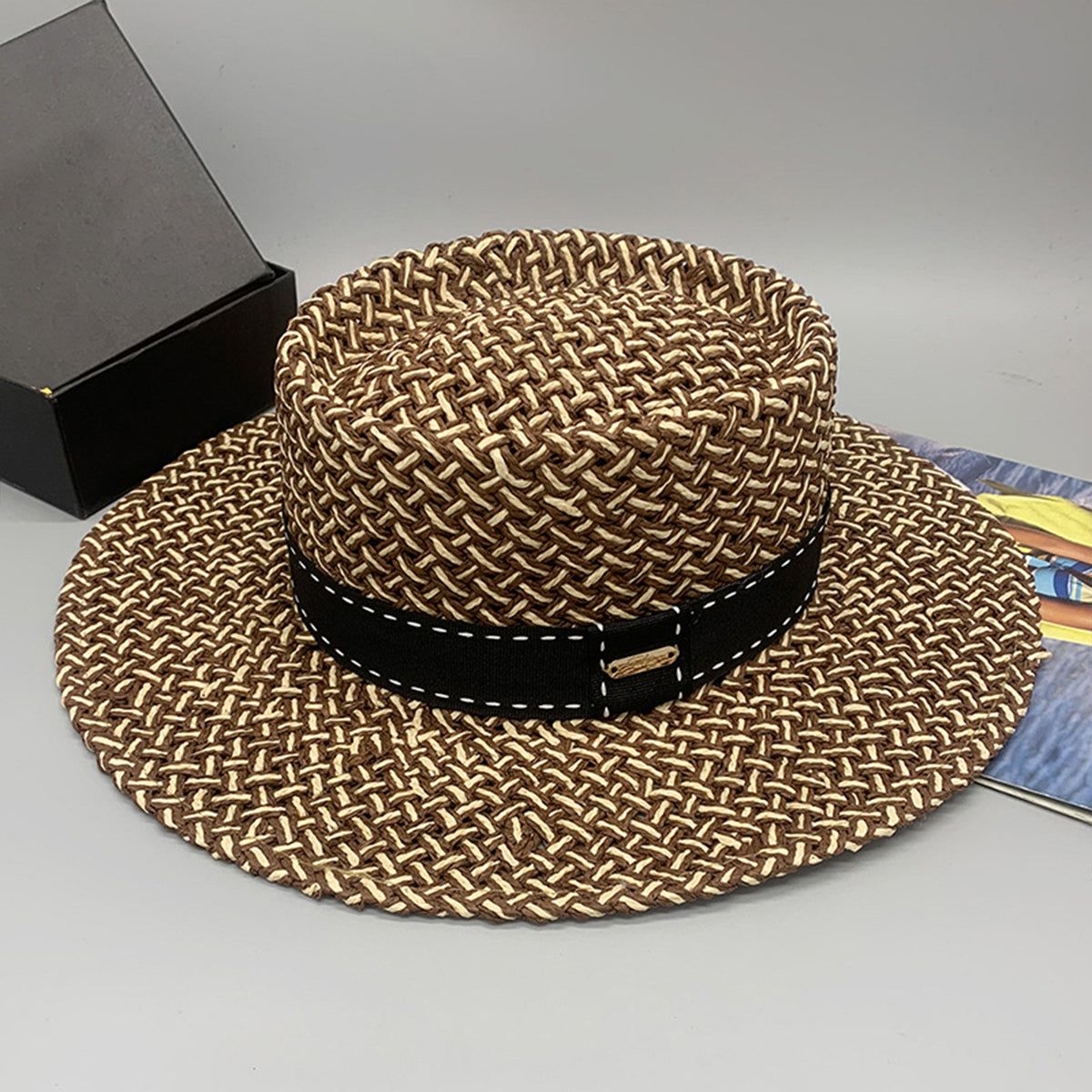 Adjustable Paper Braided Hat - Fashionqueene.com-Hat