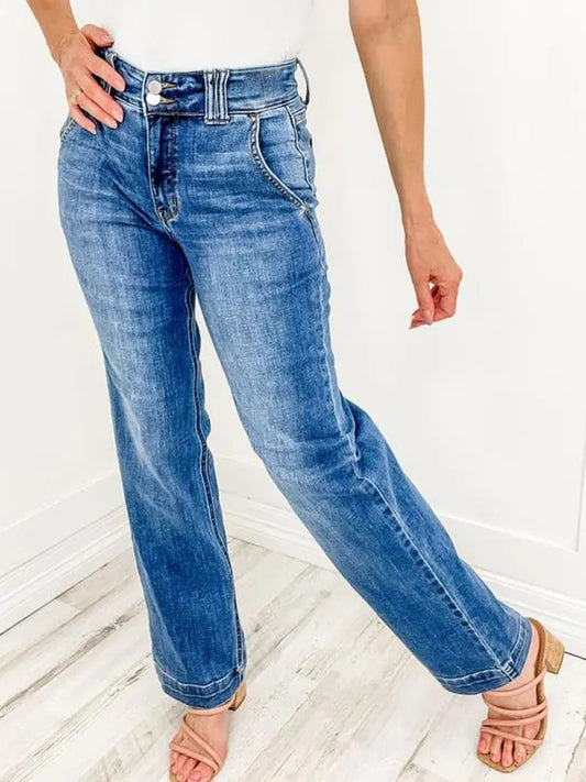 Washed Straight Leg Jeans Dark / 2XL Medium / S Medium / M Dark / 2XL-Medium / S-Medium / M-Medium / L-Medium / XL-Medium / 2XL-Dark / S-Dark / M-Dark / L-Dark / XL-