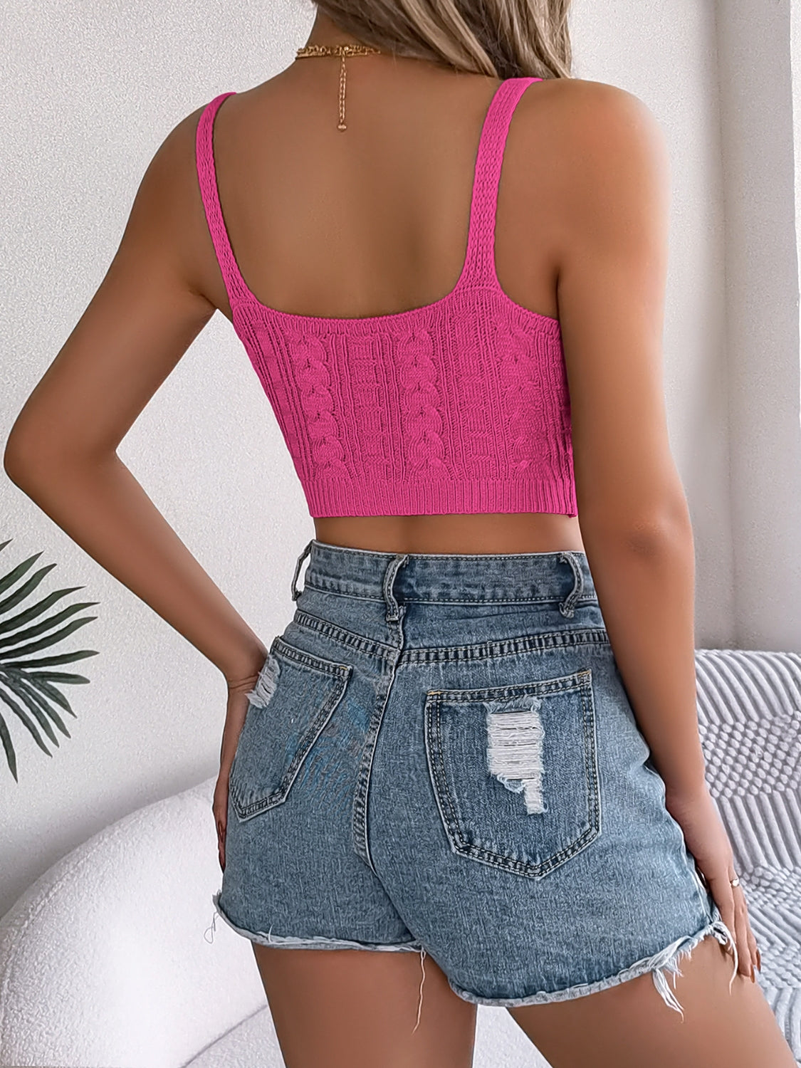 Cable-Knit Short Cami White / M White / L Pink / S White / M-White / L-Pink / S-Pink / M-Tan / S-Pink / L-Pink / XL-Hot Pink / S-Hot Pink / M-Hot Pink / L-Hot Pink / XL-White / S-White / XL-Green / S-Green / M-Green / L-Green / XL-Tan / M-Tan / L-Tan / XL-
