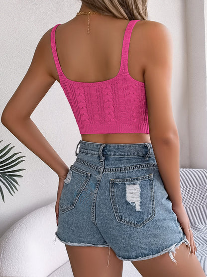 Cable-Knit Short Cami White / M White / L Pink / S White / M-White / L-Pink / S-Pink / M-Tan / S-Pink / L-Pink / XL-Hot Pink / S-Hot Pink / M-Hot Pink / L-Hot Pink / XL-White / S-White / XL-Green / S-Green / M-Green / L-Green / XL-Tan / M-Tan / L-Tan / XL-