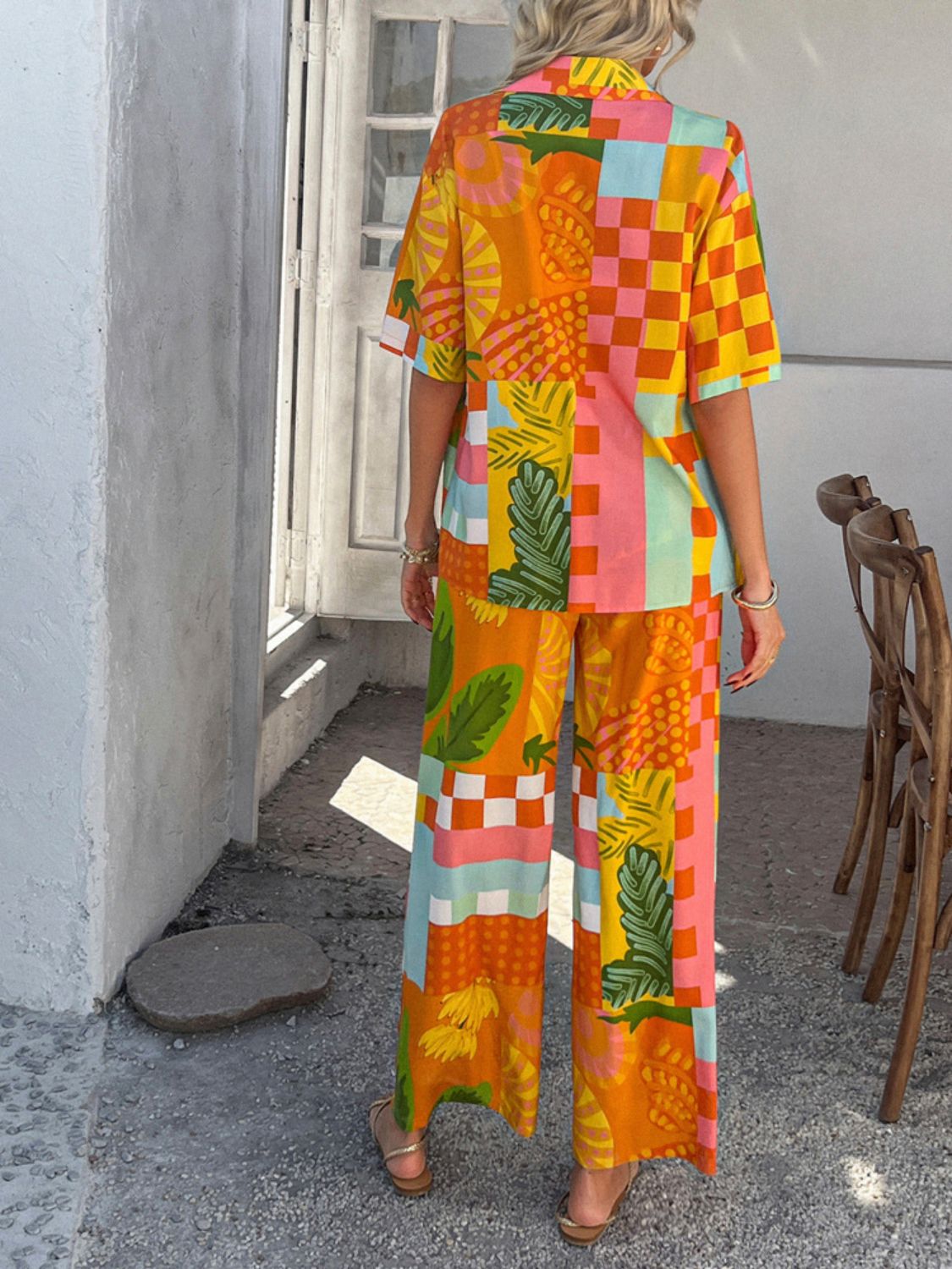 Devine Printed Button Down Shirt and Pants Set Tangerine / M Tangerine / L Tangerine / XL Tangerine / M-Tangerine / L-Tangerine / XL-Strawberry / S-Dust Storm / S-Dust Storm / M-Dust Storm / L-Dust Storm / XL-Multicolor / S-Multicolor / M-Multicolor / L-Multicolor / XL-Strawberry / M-Strawberry / L-Strawberry / XL-White / S-White / M-White / L-White / XL-Tangerine / S-