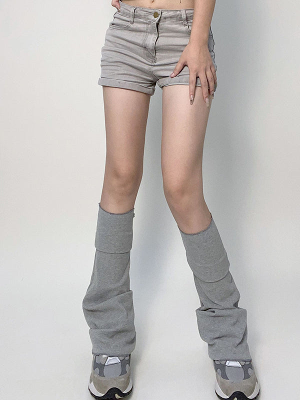 Casual Flared Solid Color Leg Warmers WHITE / One_size BLACK / One_size LIGHT GRAY / One_size WHITE / One_size-BLACK / One_size-LIGHT GRAY / One_size-
