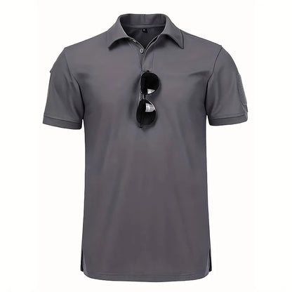 Men's Summer Polo Shirt Short Sleeve Moisture Short Sleeve Collared Shirt Tennis T-Shirt Top