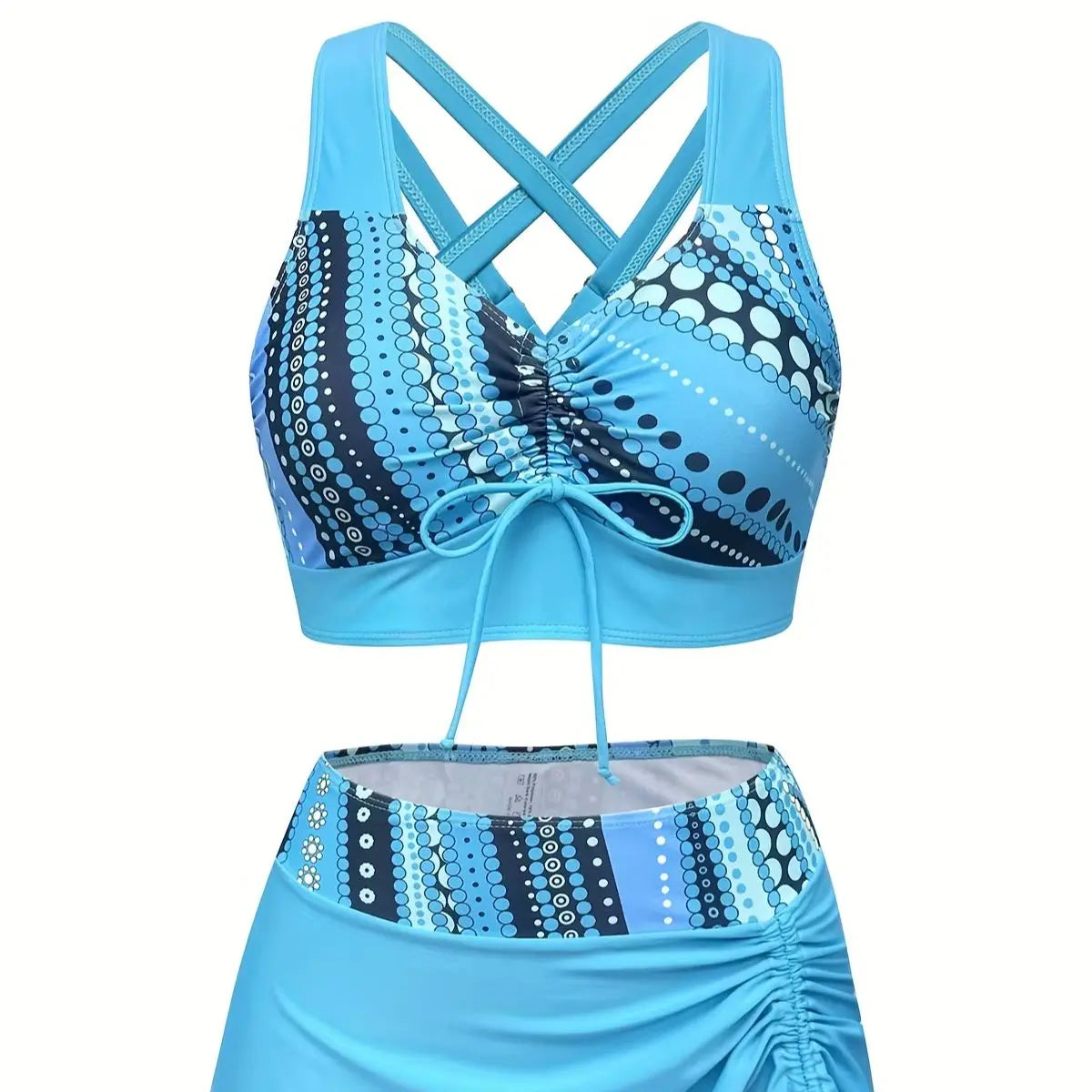 Drawstring Bikini Set: Matching Skirt Included, Flattering Coverage, Enjoy Refreshing Beach
